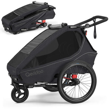 Remorque vélo Qeridoo Kidgoo 2 Phantom Grey