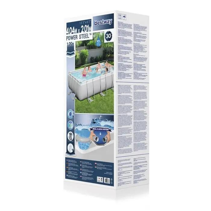 Bestway Piscine hors sol - Power Steel - Gris clair  404x201x100cm 8/8