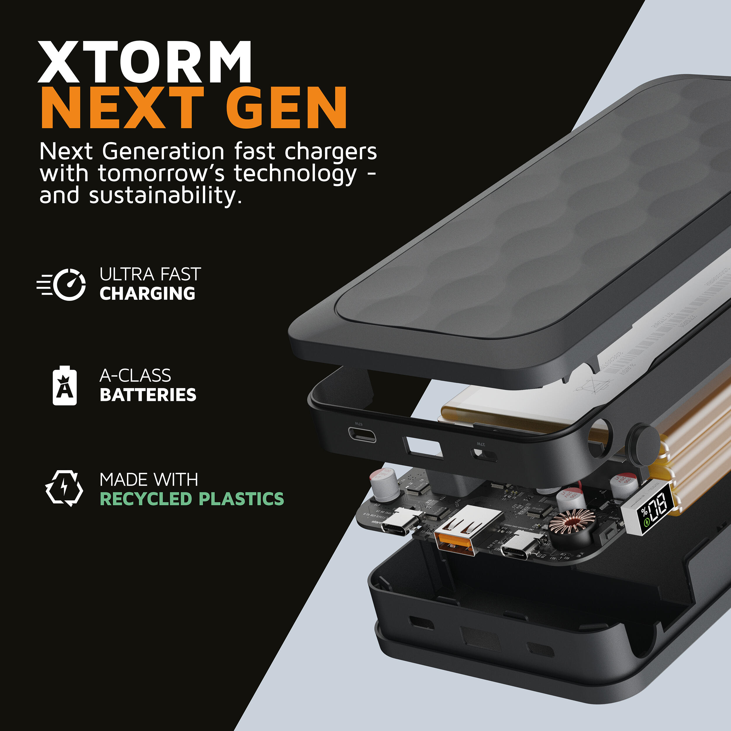 Batería externa Fuel Serie 5 - Carga rápida - Incluye cable USB-C - Negra 7/7