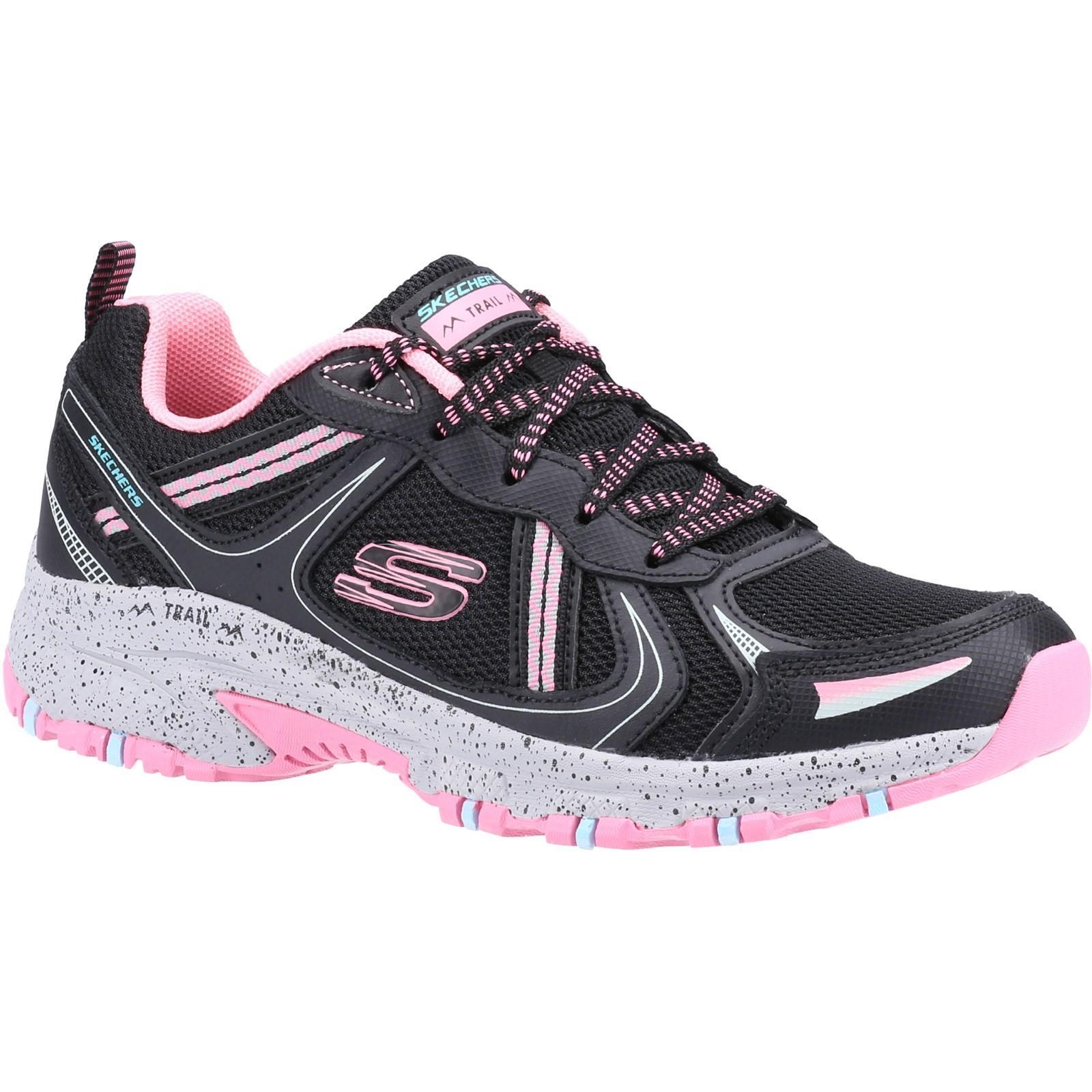 SKECHERS Womens/Ladies Hillcrest Vast Adventure Leather Shoes (Black/Hot Pink)