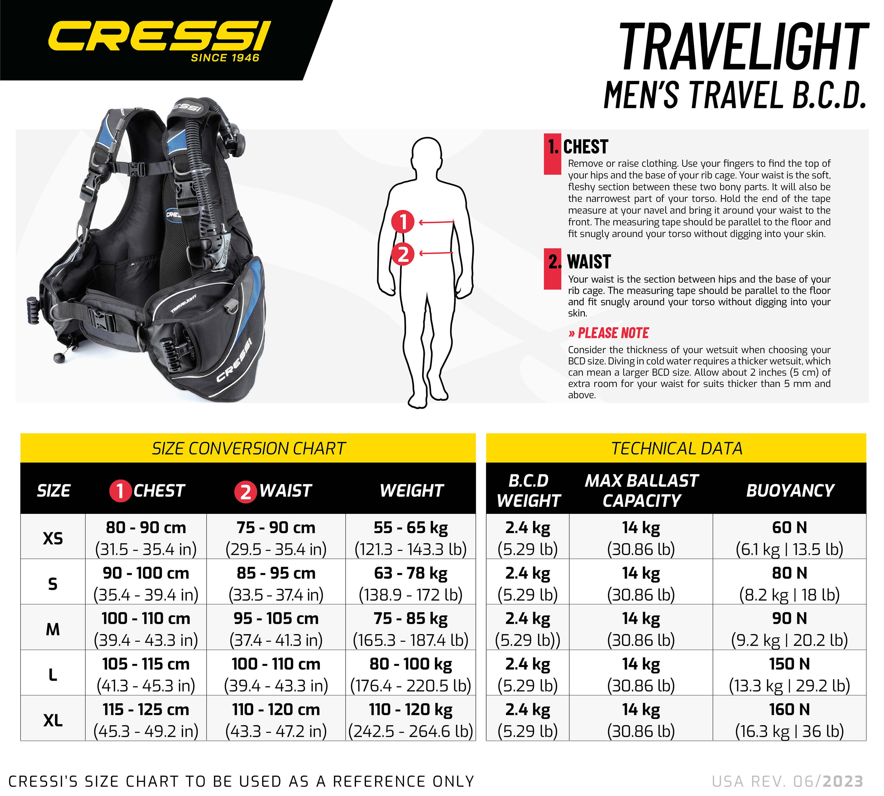 CRESSI Chaleco de buceo Travelight 2.0 - XS 5/5
