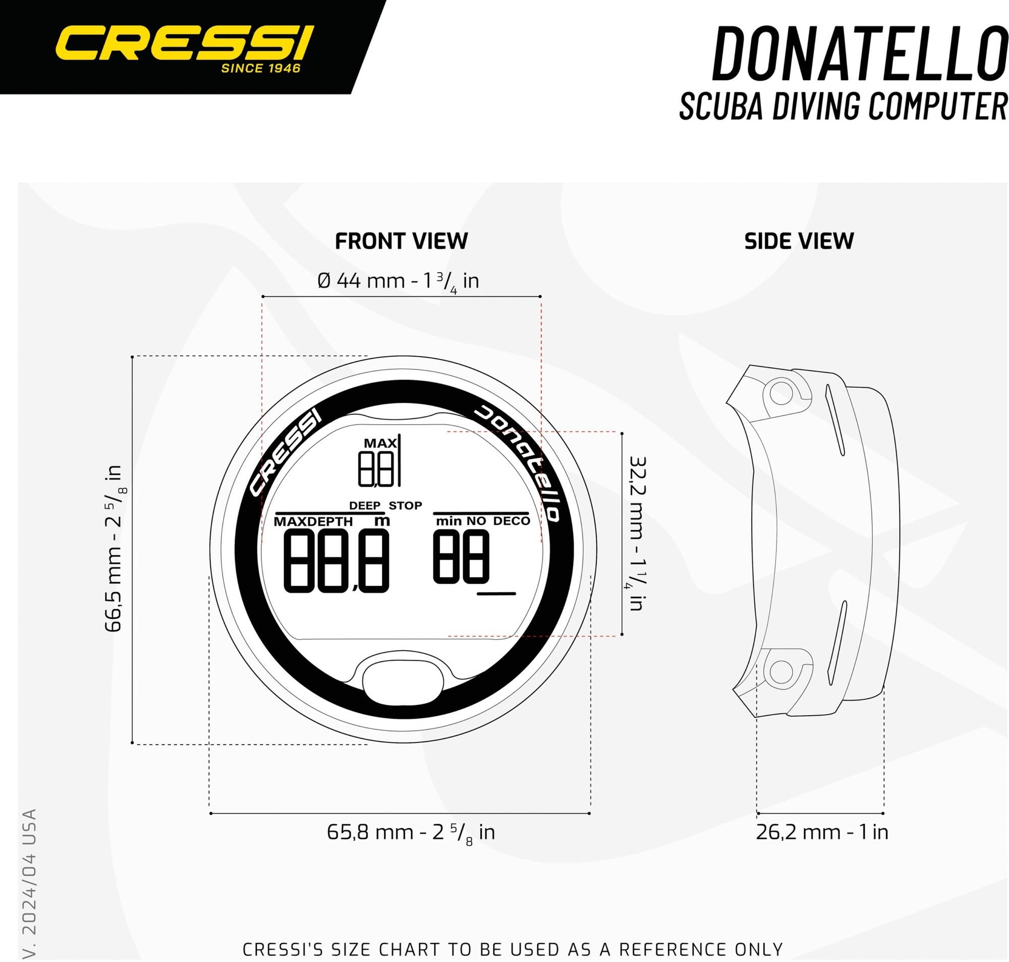 Cressi DONATELLO - Ordenador de Buceo Nitrox, Apnea y Profundímetro 5/5