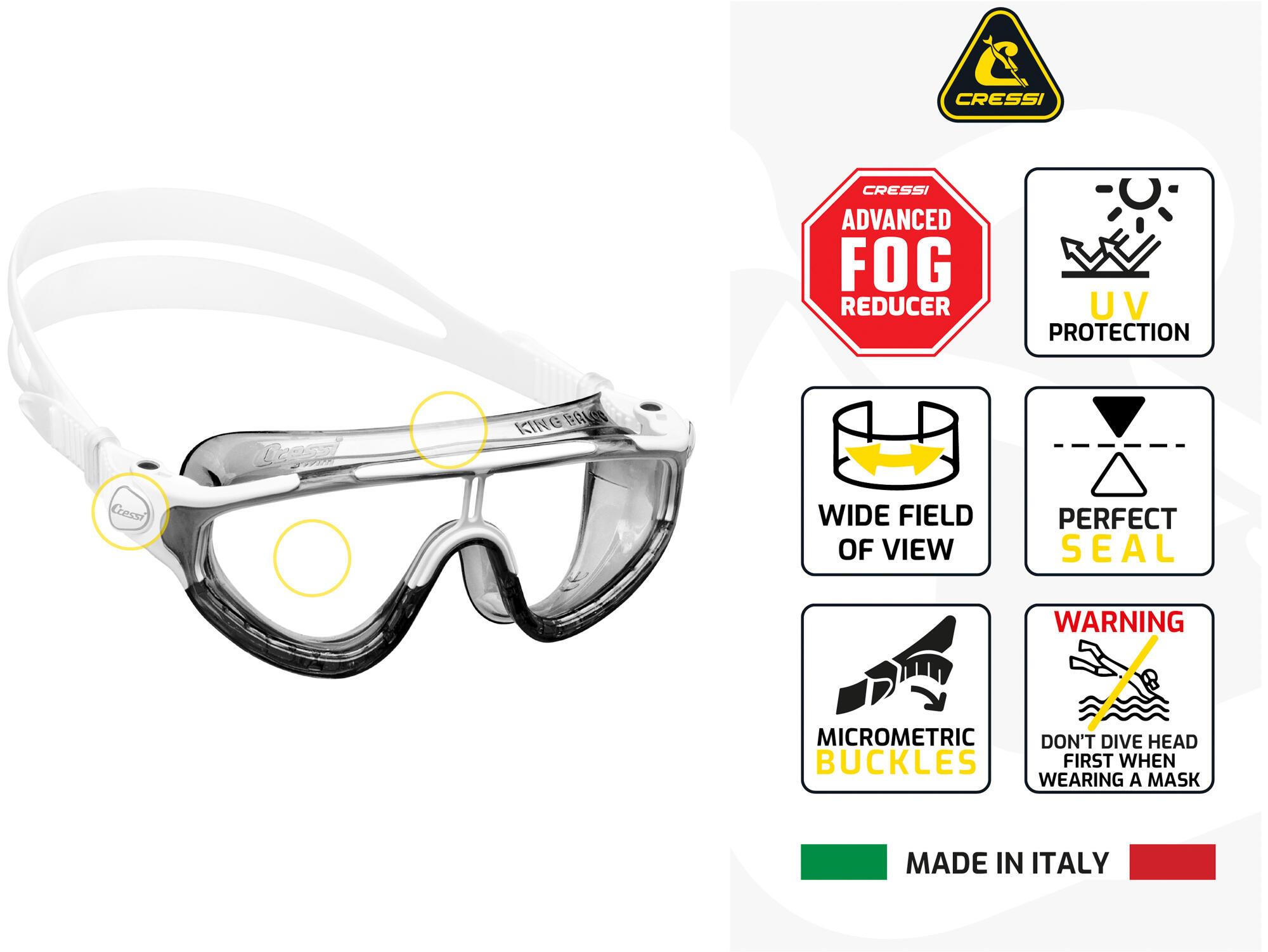 Kinder-Schwimmbrille BALOO KING mit klaren Gläsern 4/5