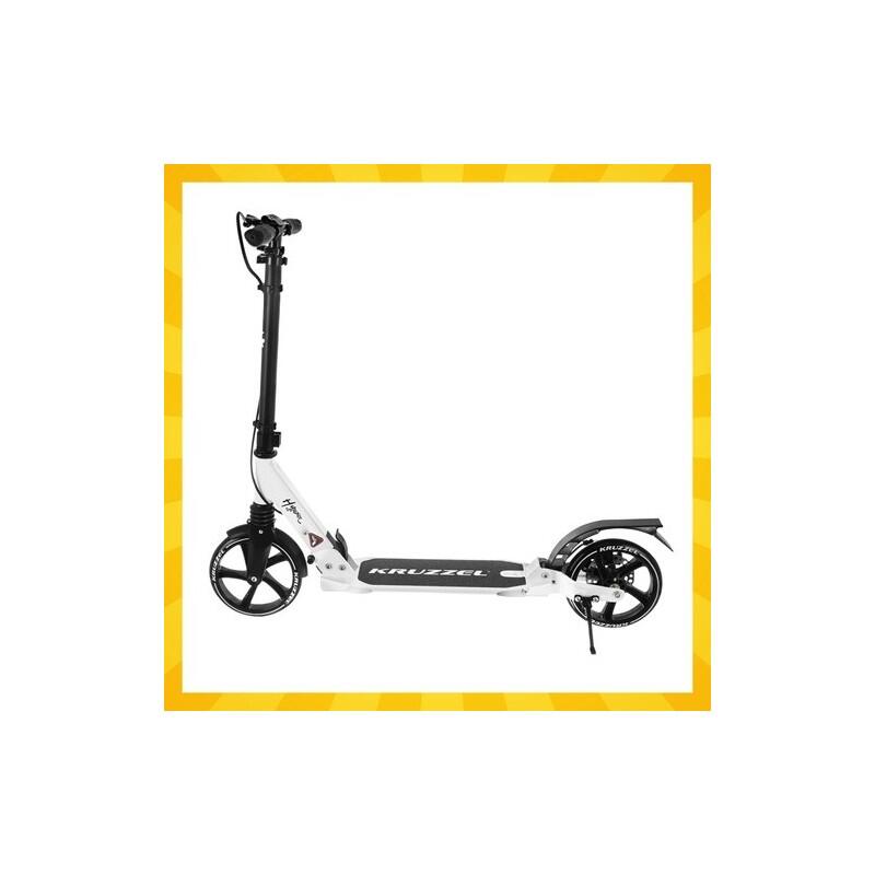 Trotinetă pliabilă KRUZZEL Hyperion W 26141, alb-negru, până la 100 kg