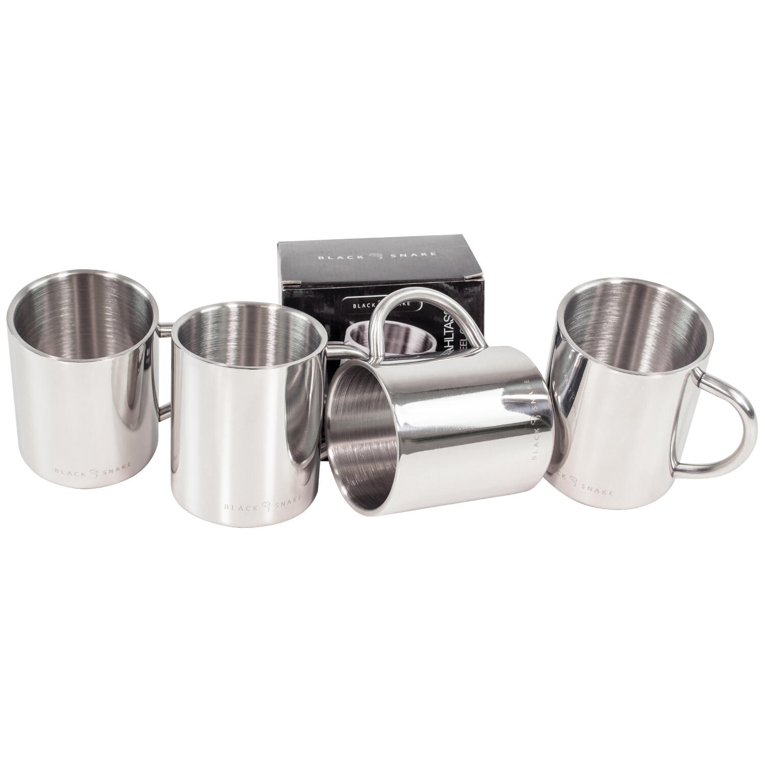 Black Snake Edelstahl Camping-Thermobecher Outdoor-Tasse 300 ml - 4 Personen Set 2/5