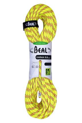 Corde à simple Beal Karma 9,8 mm 50 m jaune légère 61 g/m norme EN892