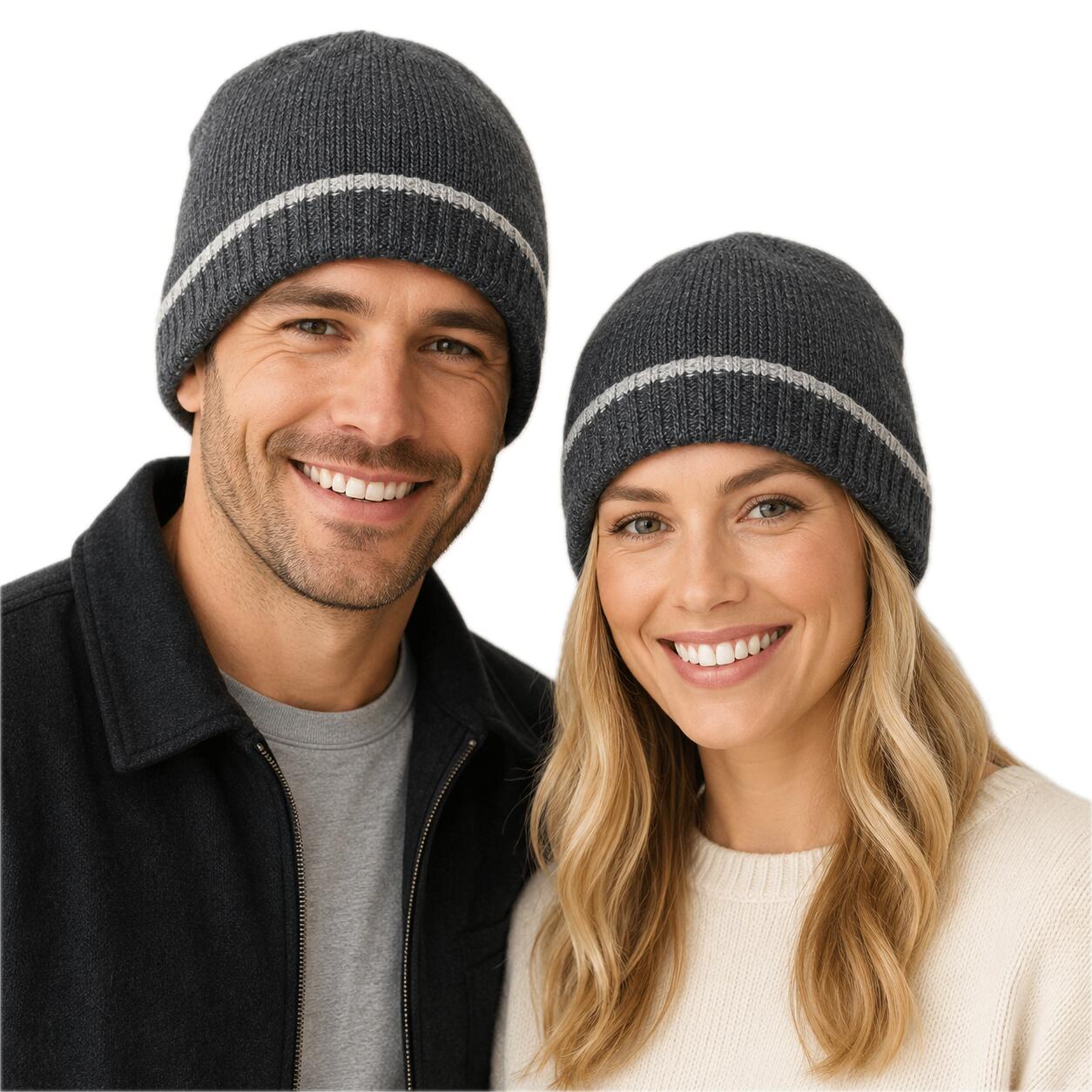 Dents Mens Thermal Insulation Wool Blend Knit Beanie Hat - Charcoal