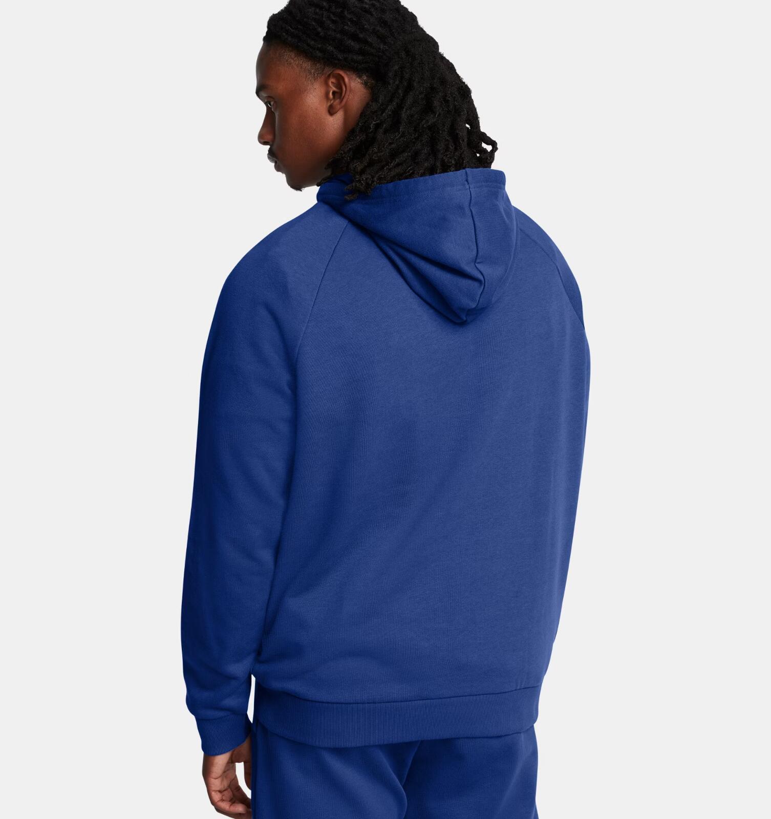 Sweat à capuche Under Armour Rival bleu molleton 4/8