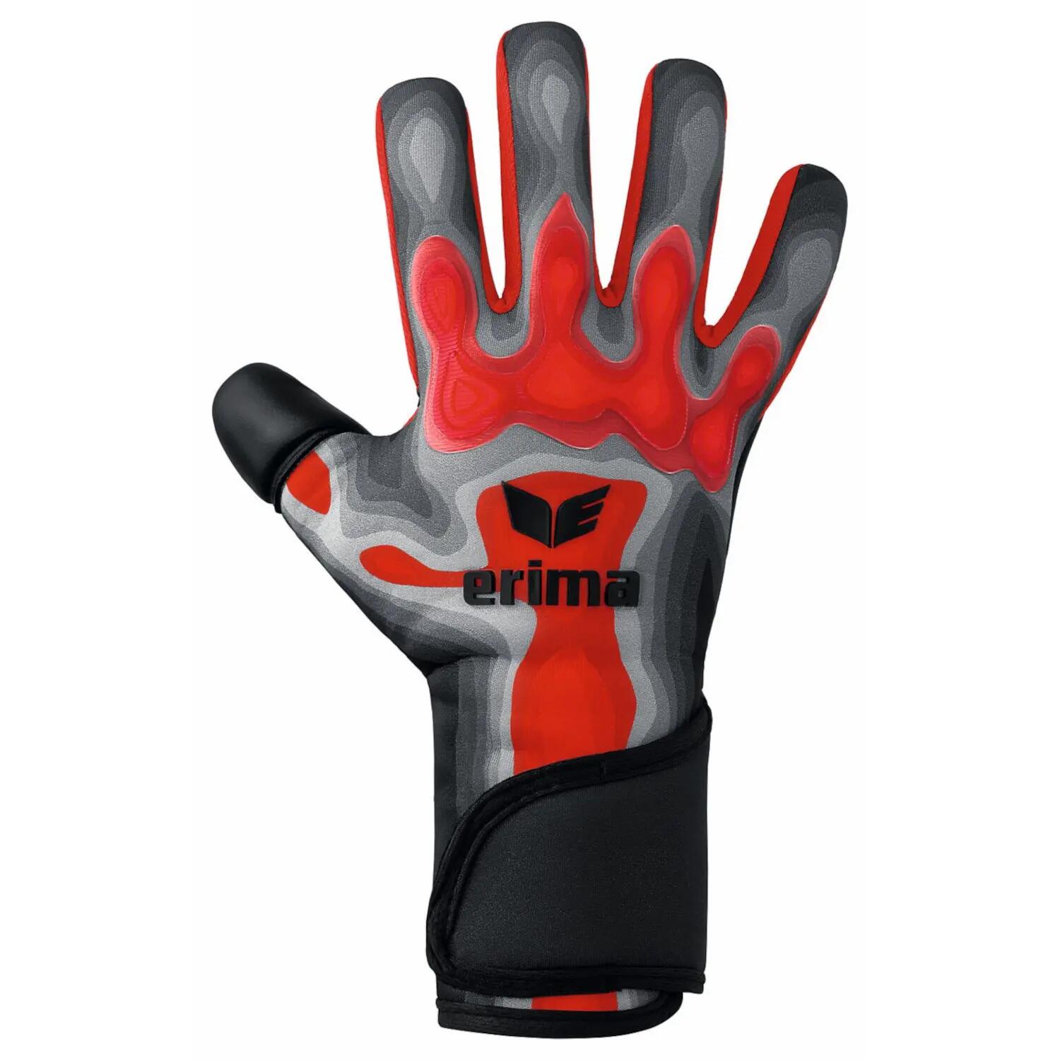 Gants de gardien - football - flex-ray pro - grip et résistance - gris/rouge 5/6