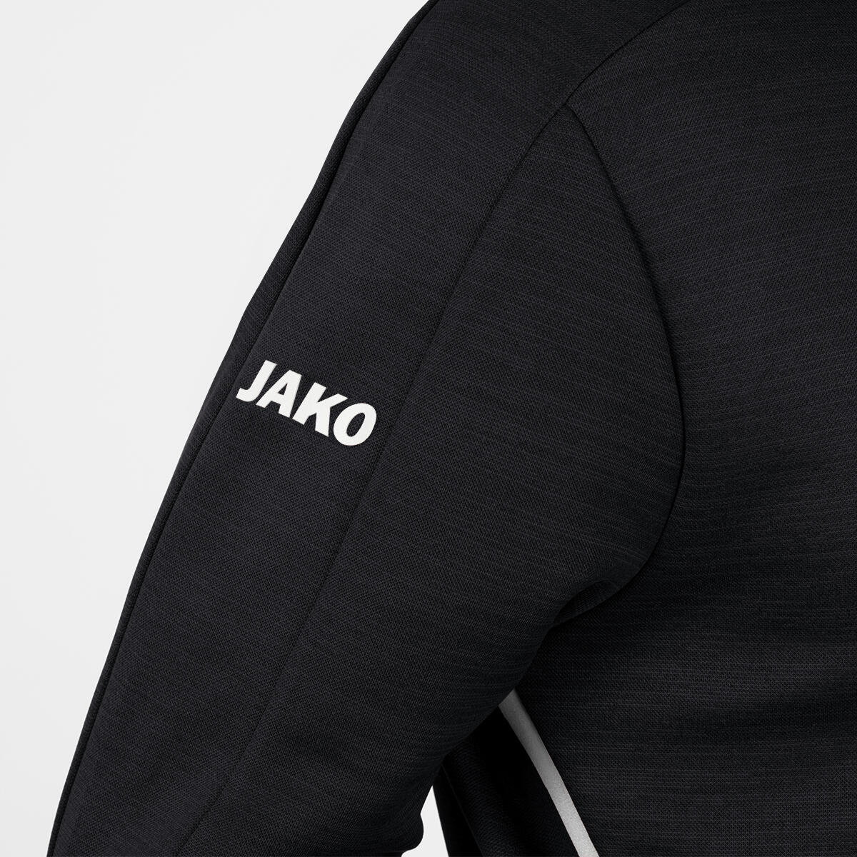 Veste JAKO Challenge avec capuche, noire mélange et blanche 7/8