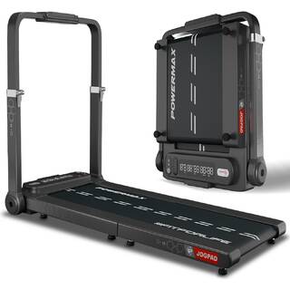 PowerMax Fitness JOGPAD (4HP Peak) Motorized Foldable Treadmill for Home Use with Handle, Remote Control, Max User 120kg, Top Speed 12kmph, Running Deck 1080mmx400mm, Bluetooth, iPad Holder, Speaker