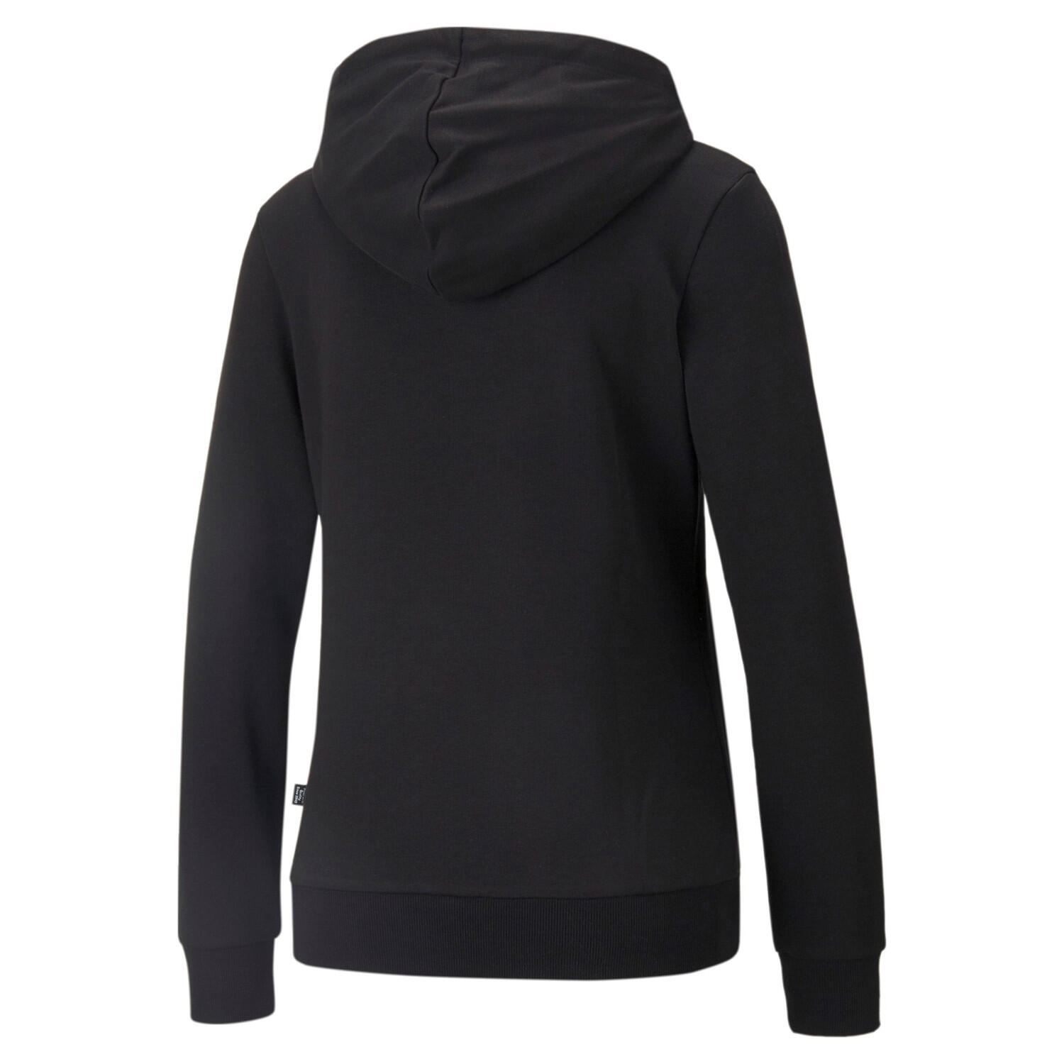 Essentials+ Metallic Logo Hoodie Damen PUMA Black Metallic Silver 7/7