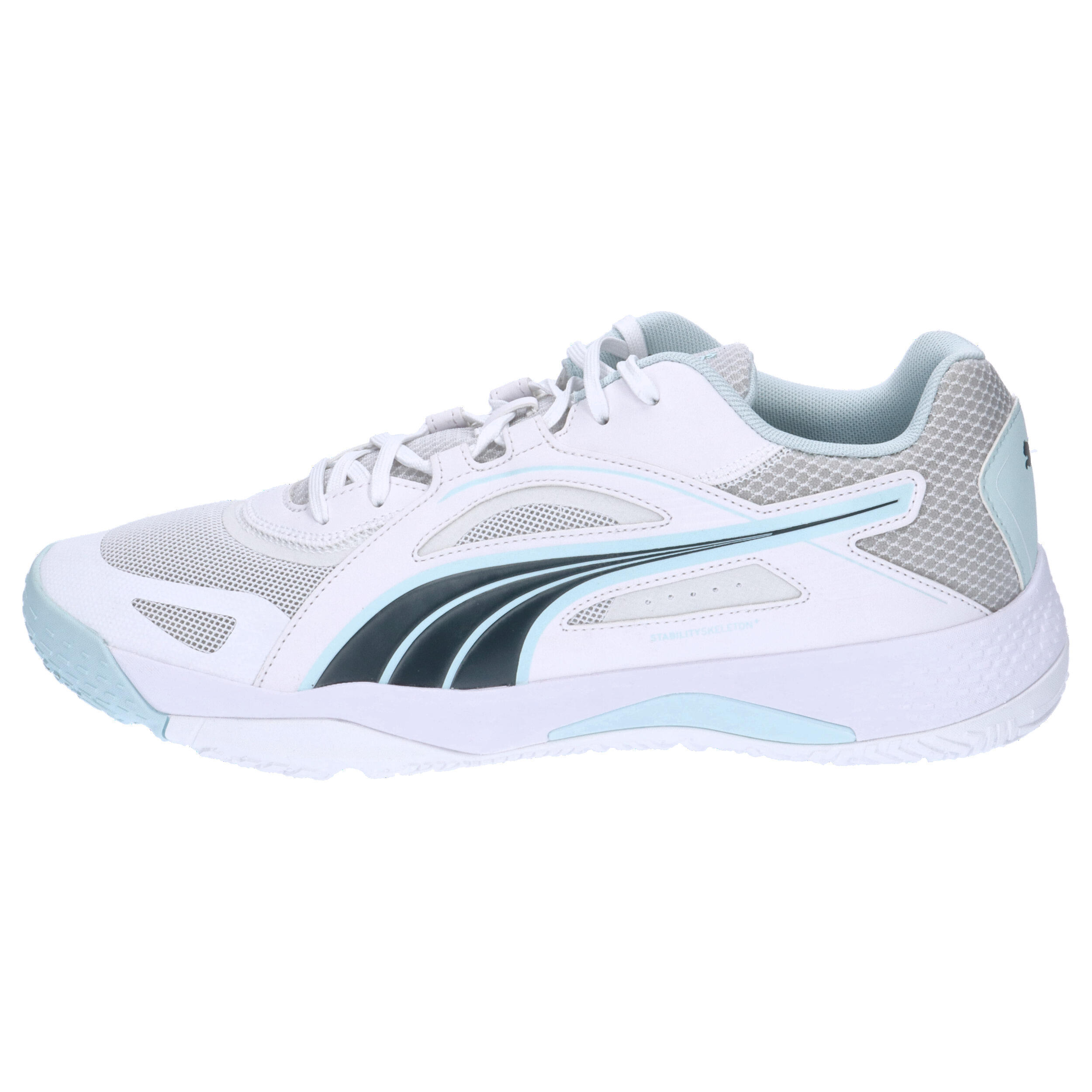 Chaussures de sport en salle Solarstrike II PUMA White Shadow Gray Nitro Blue 10/15