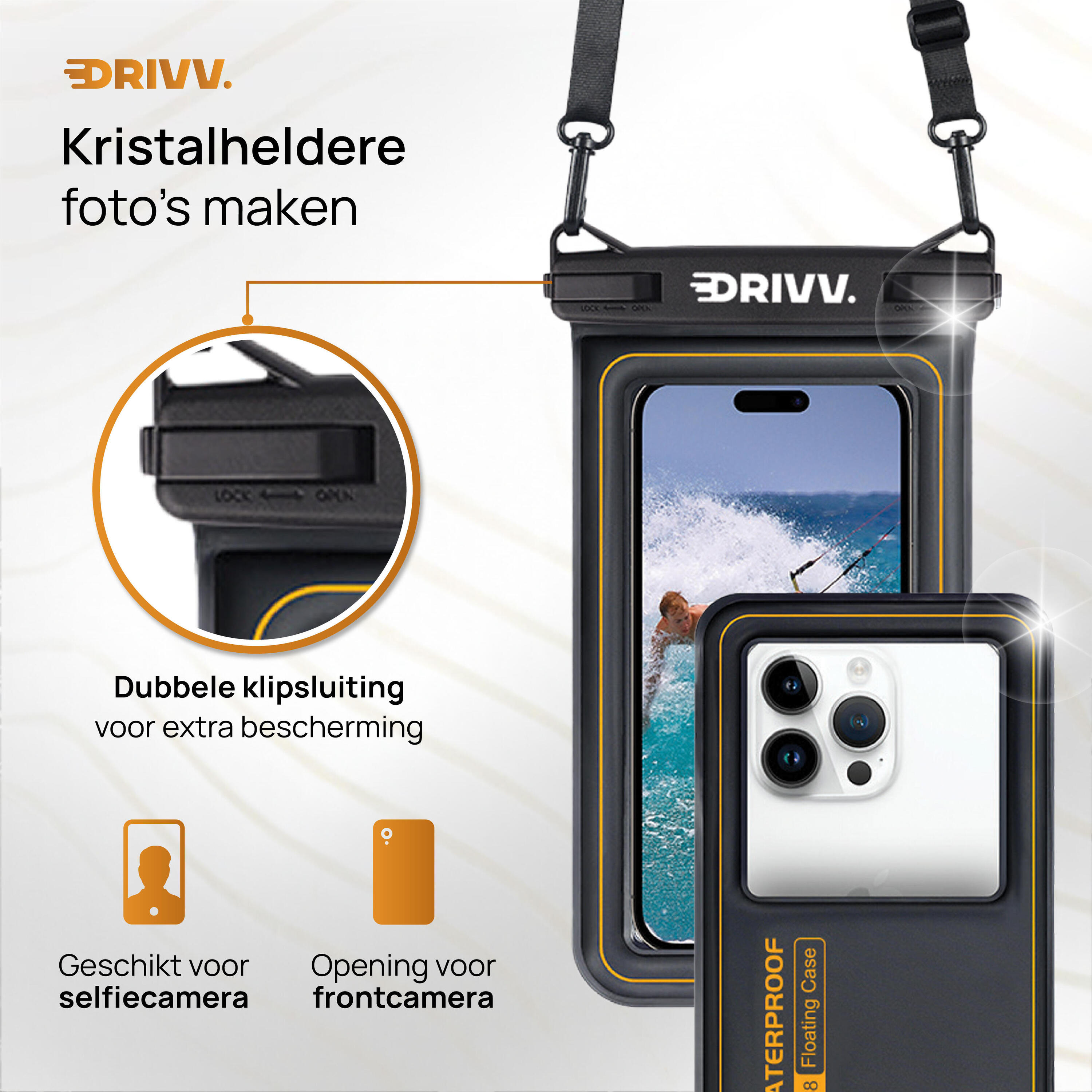 Waterdicht Telefoonhoesje - Drijvend 6.8 inch - Onderwater Hoesje - Zwart 3/6