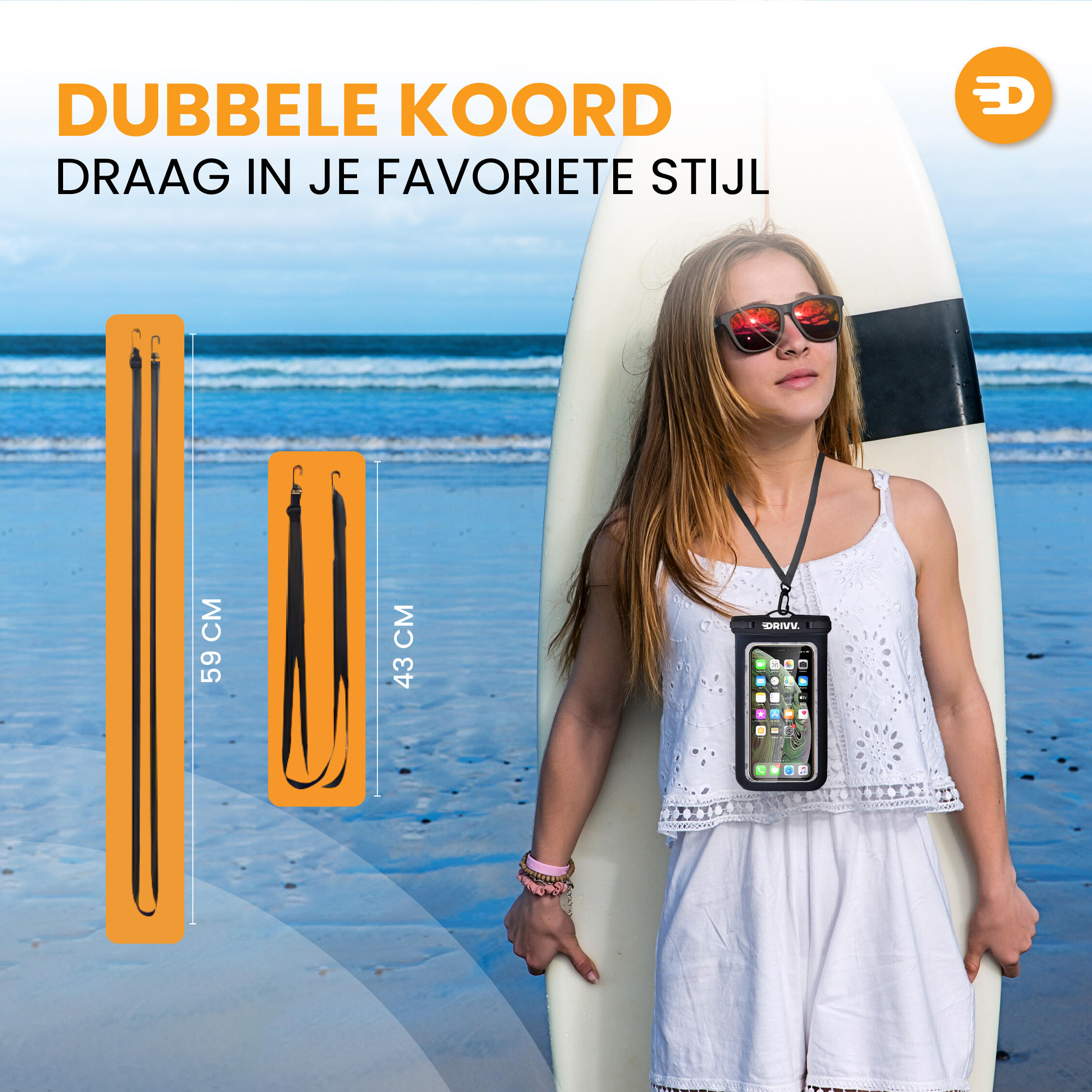 Waterdicht Telefoonhoesje - Set van 2 - Onderwater Hoesje - Zwart 7/7