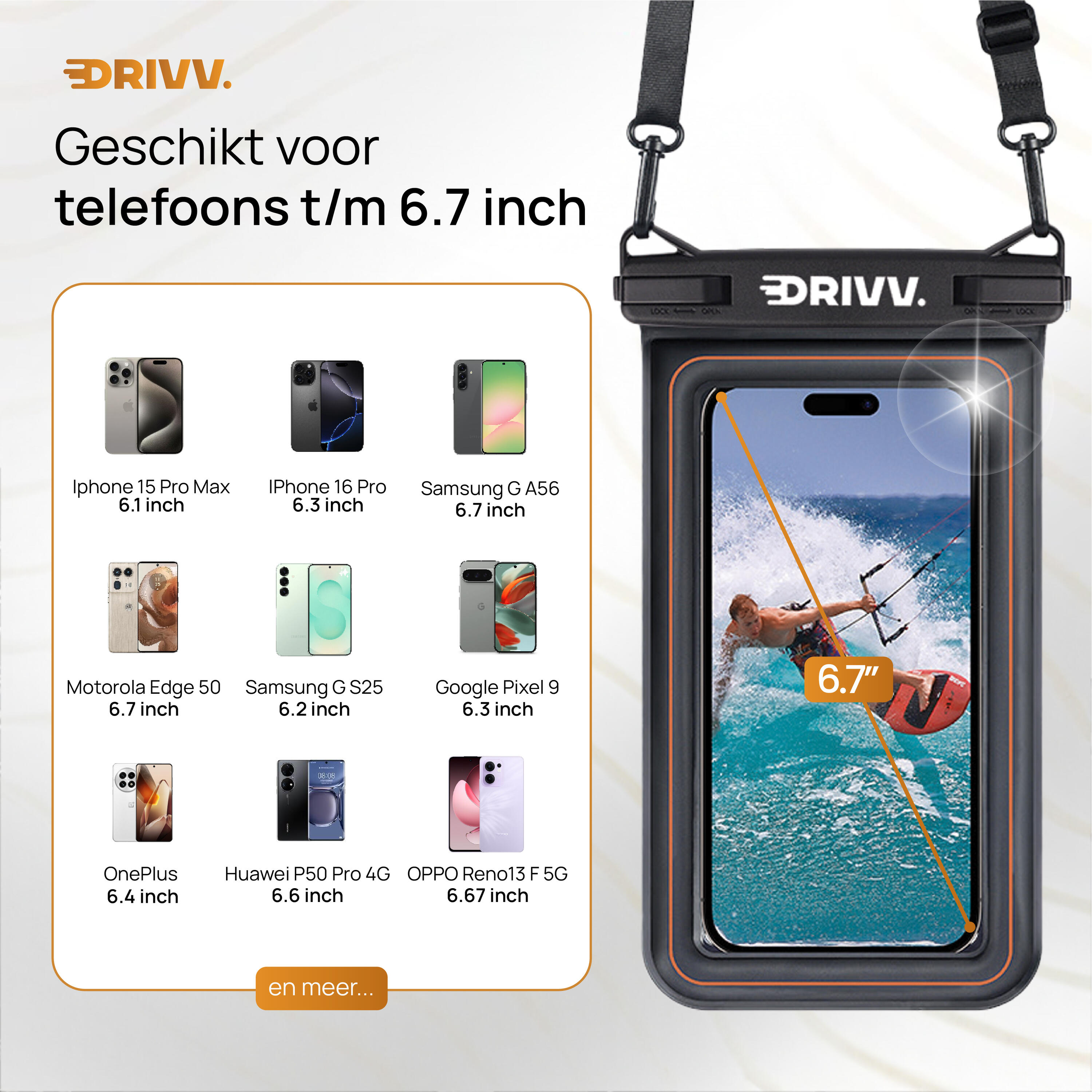 Waterdicht Telefoonhoesje - Set van 2 - Drijvend - Onderwater - Zwart & Grijs 5/6