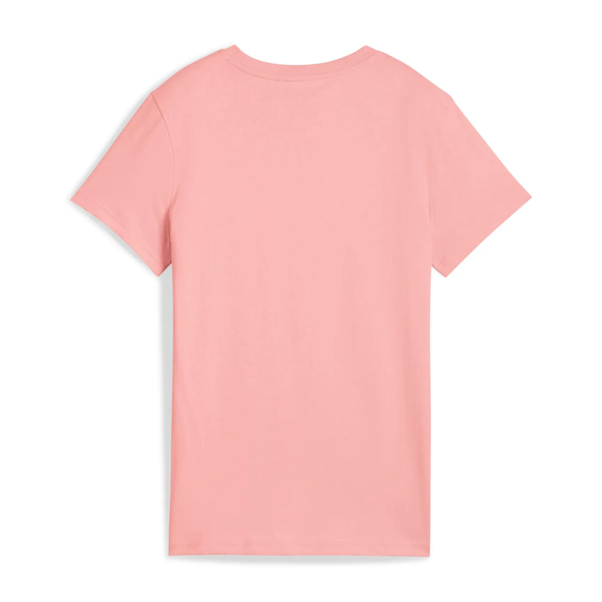 T-shirt fitness mulher manga curta gola redonda Ess No. 1 Logo PUMA Pink Fruit 8/8