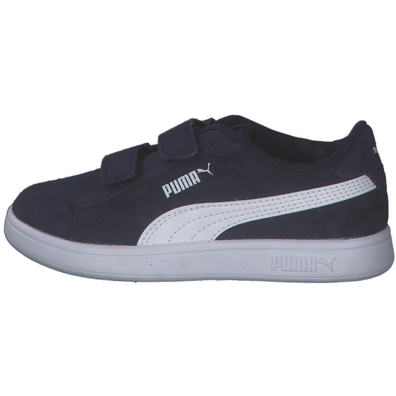 Pantofi Smash 3.0 din piele intoarsa copii PUMA Navy White Blue