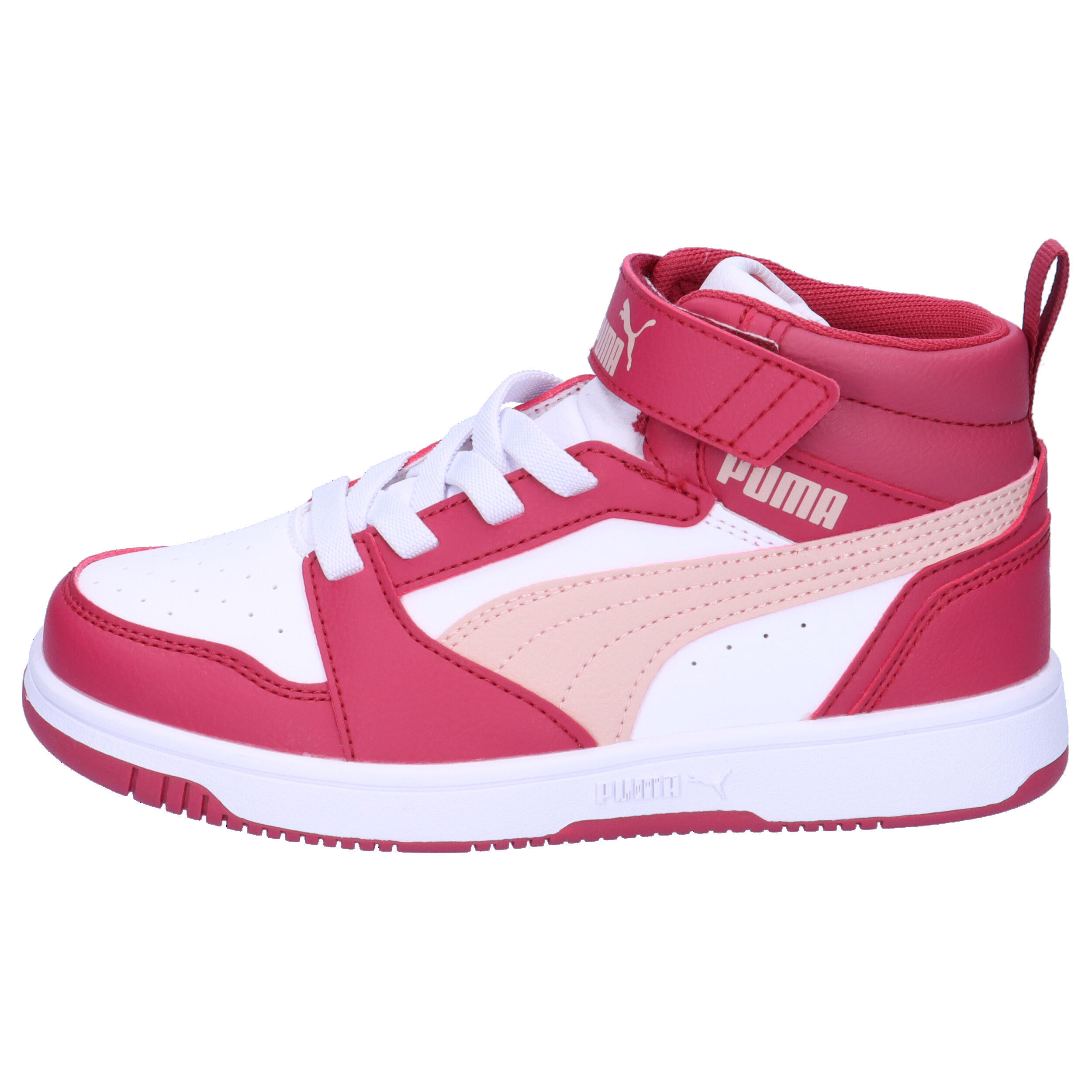 Rebound V6 Mid Sneakers Kinder PUMA Port Rose Quartz White Red Pink 10/15