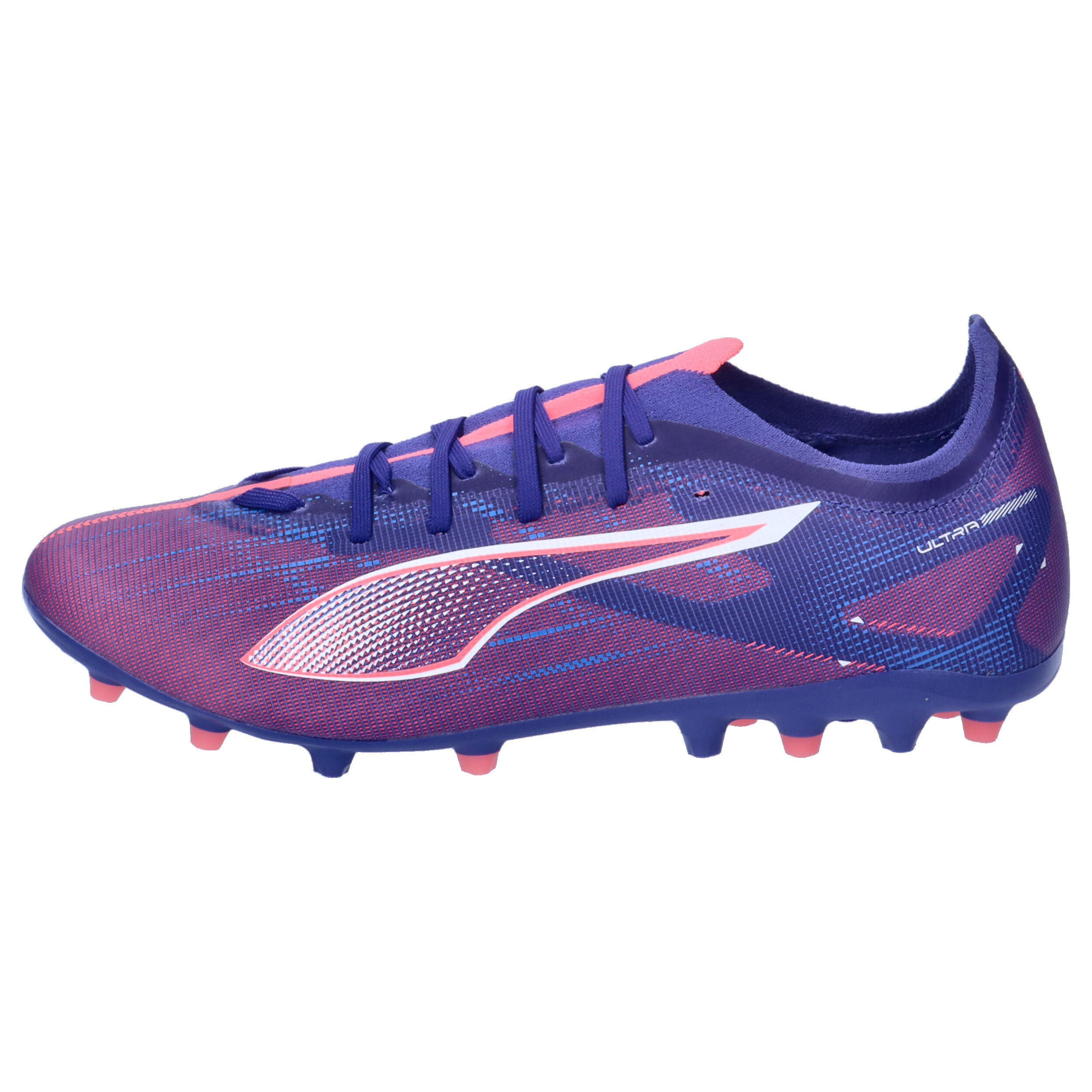 Buty piłkarskie ULTRA 5 MATCH MG PUMA Lapis Lazuli White Sunset Glow Blue Pink 10/15