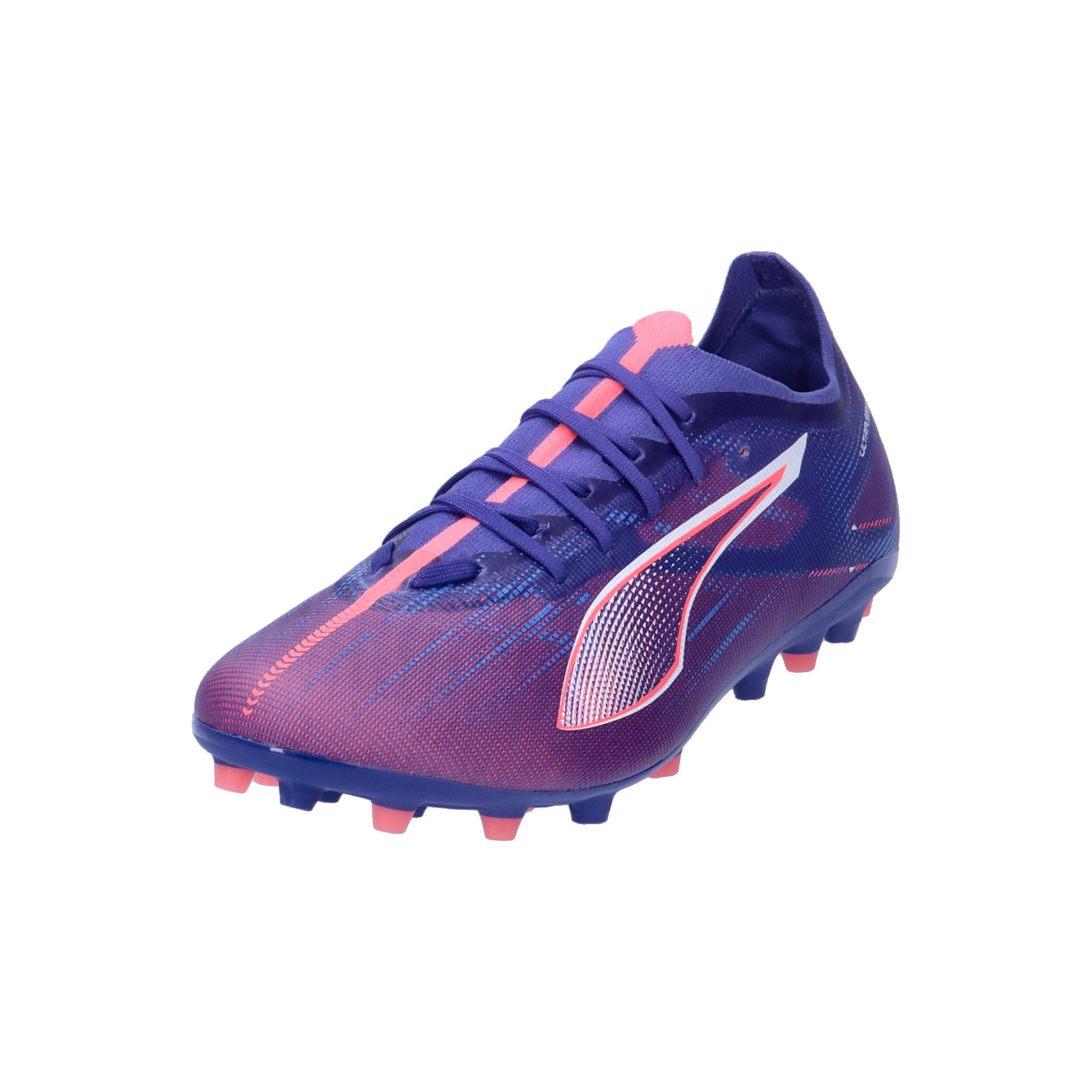 Buty piłkarskie ULTRA 5 MATCH MG PUMA Lapis Lazuli White Sunset Glow Blue Pink 9/15