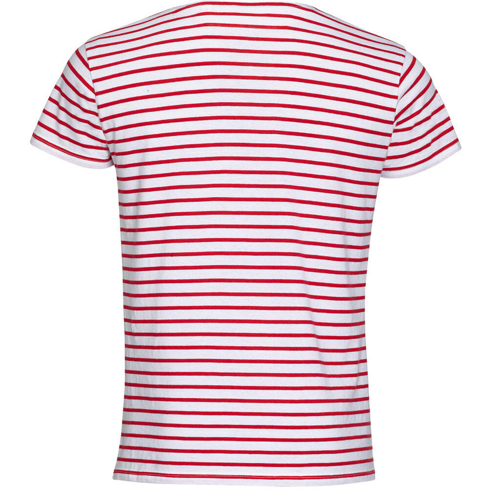 Mens Miles Striped Short Sleeve TShirt (White/Red) 2/4