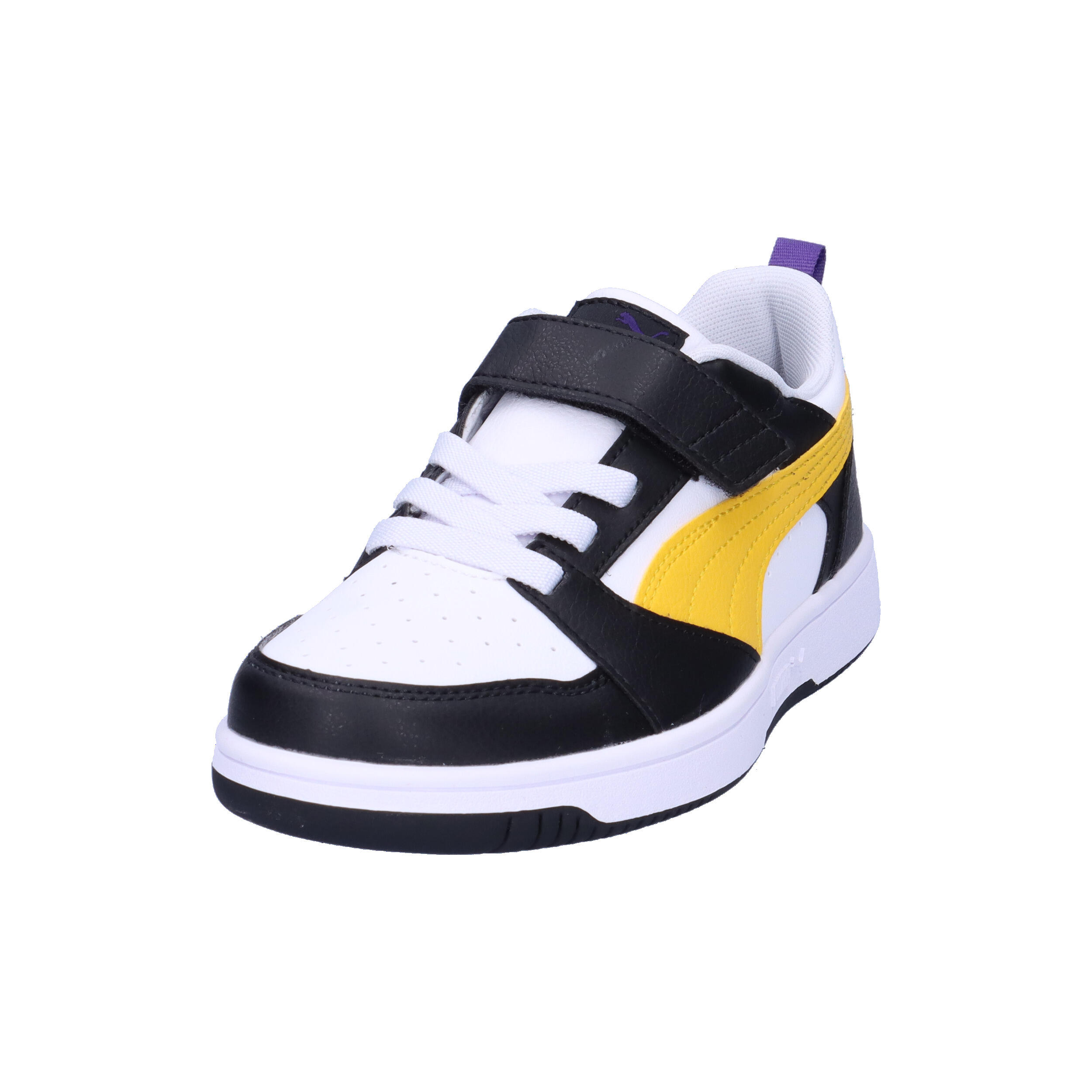 PUMA Rebound V6 Lo Sneakers Kinder PUMA Black Yellow Sizzle White 9/15