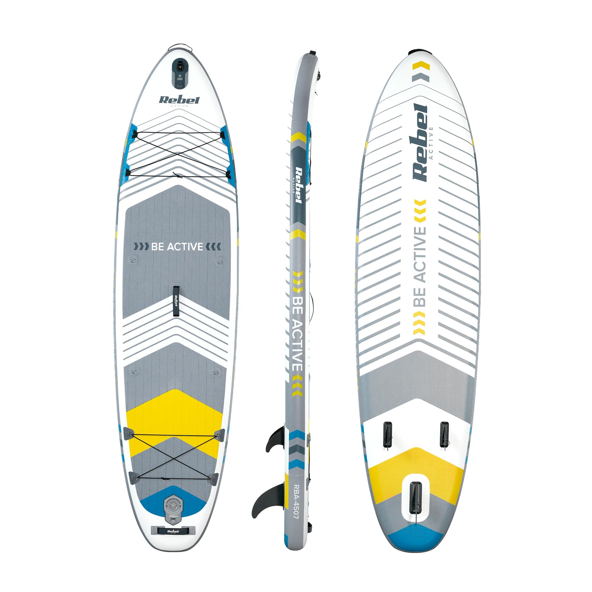 SUP aufblasbares Brett mit Schwimmsitz 335 cm Paddel Set Rebel 2/7