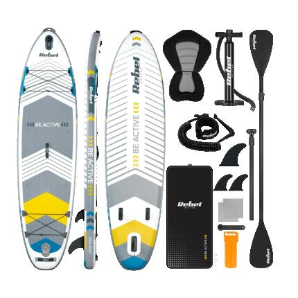 Deska SUP pompowana z siedziskiem do pływania 335 cm wiosło zestaw Rebel