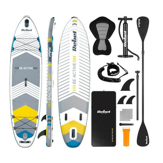 Deska SUP pompowana z siedziskiem do pływania 335 cm wiosło zestaw Rebel