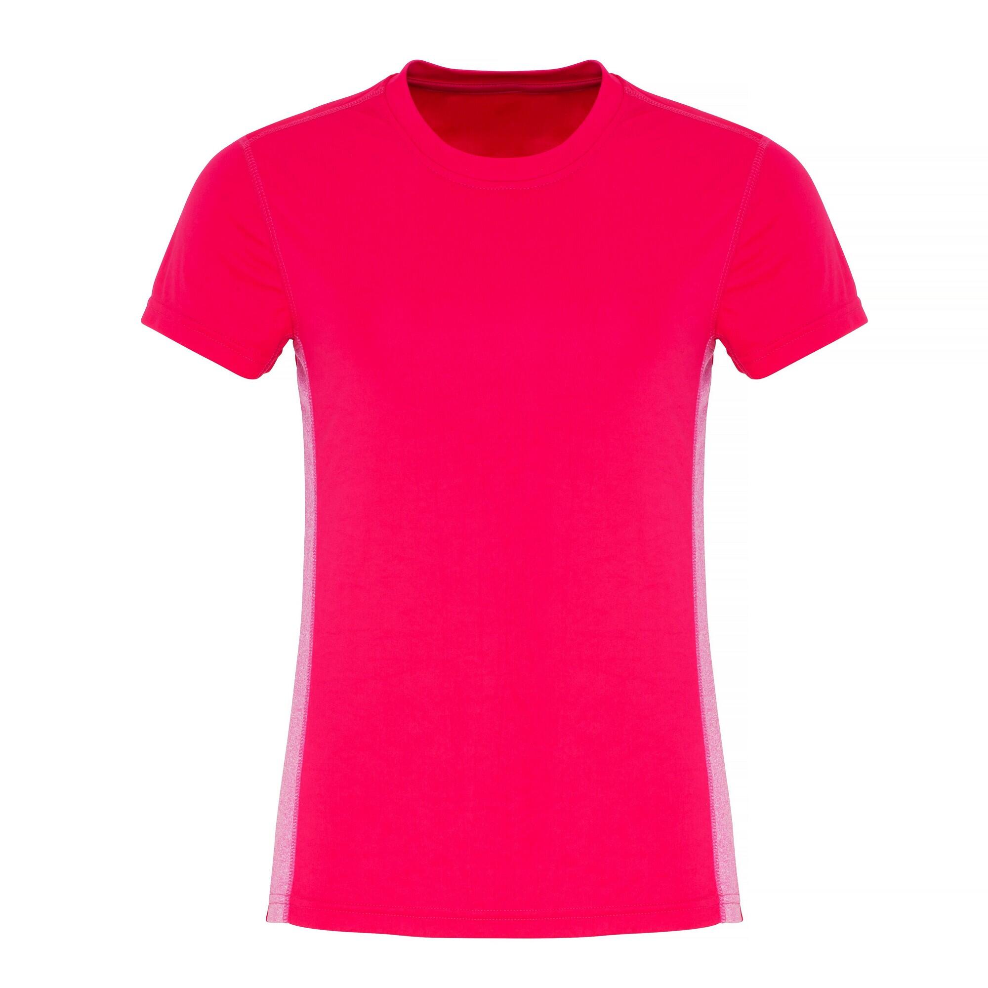 Tshirt da donna (rosa caldo / rosa screziato)