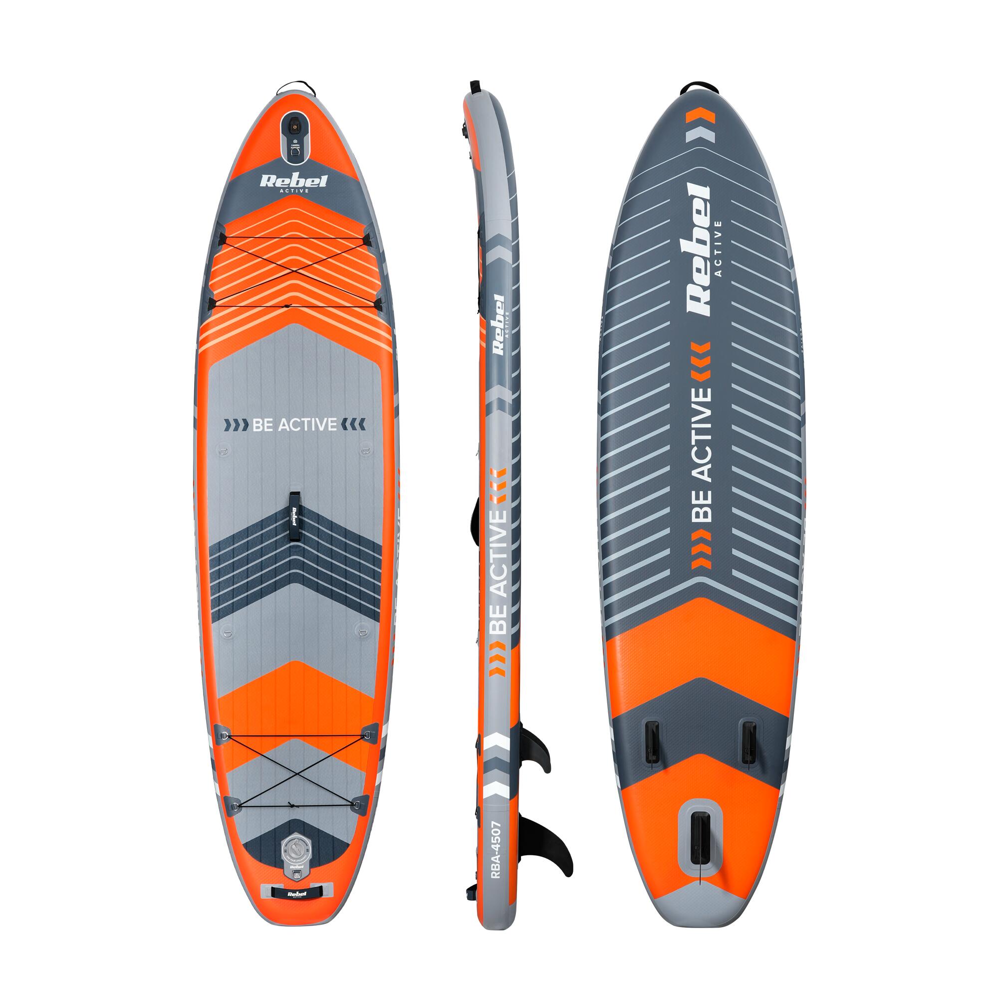 Deska SUP pompowana z siedziskiem do pływania 335 cm wiosło zestaw Rebel 2/7
