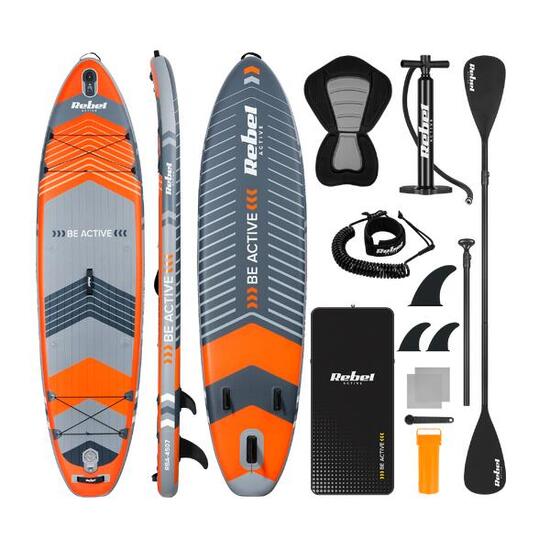 Deska SUP pompowana z siedziskiem do pływania 335 cm wiosło zestaw Rebel