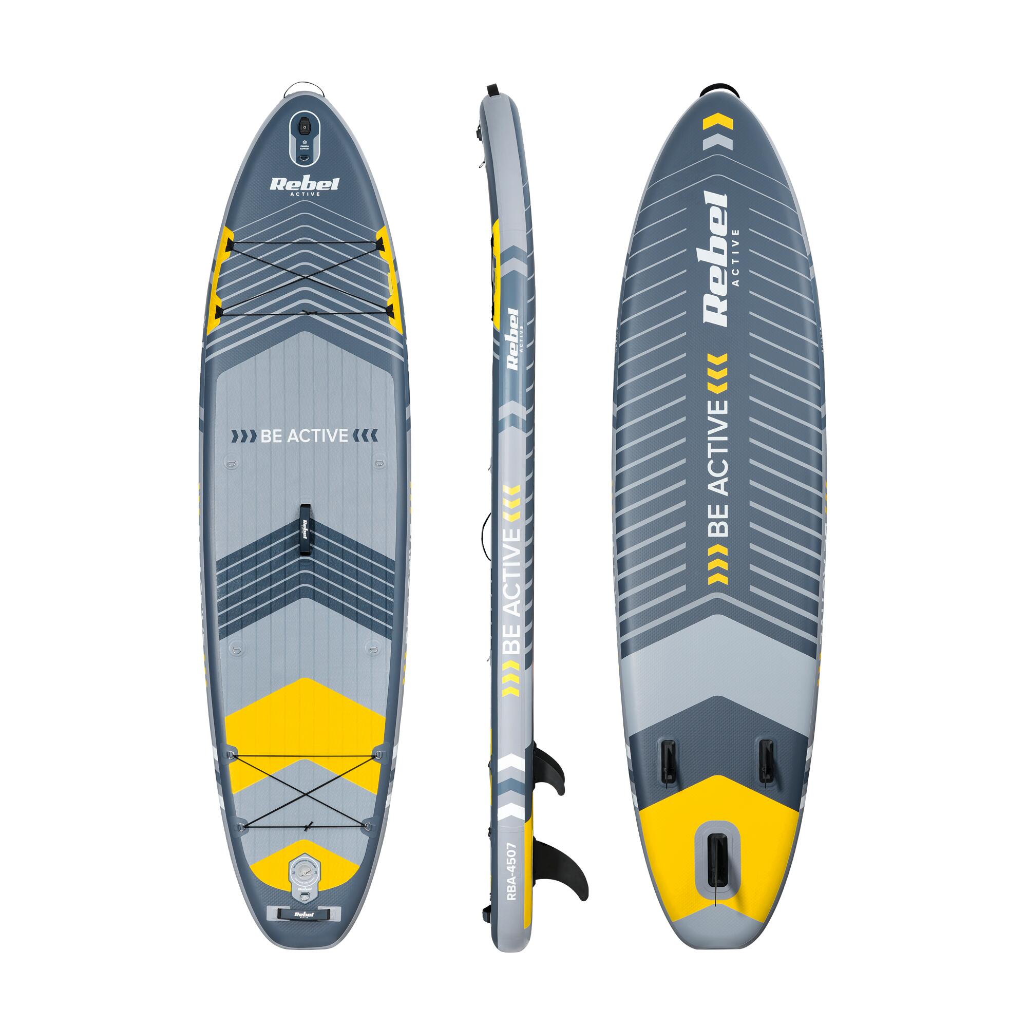 SUP aufblasbares Brett mit Schwimmsitz 335 cm Paddel Set Rebel 2/7