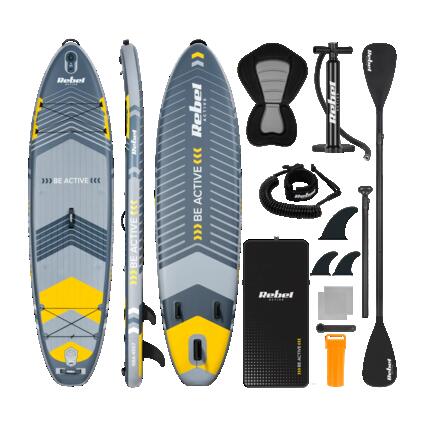 Deska SUP pompowana z siedziskiem do pływania 335 cm wiosło zestaw Rebel