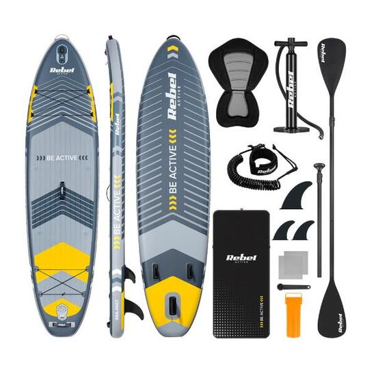 Deska SUP pompowana z siedziskiem do pływania 335 cm wiosło zestaw Rebel