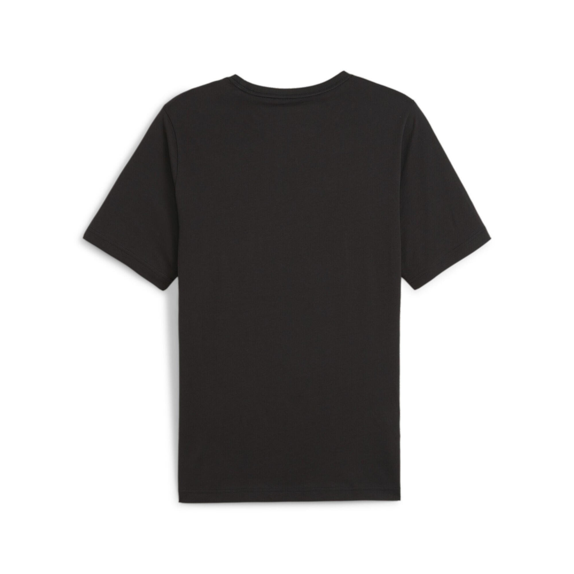 Camiseta Essentials+2 Colour Logo Hombre PUMA Black Lime Sheen Green 3/3