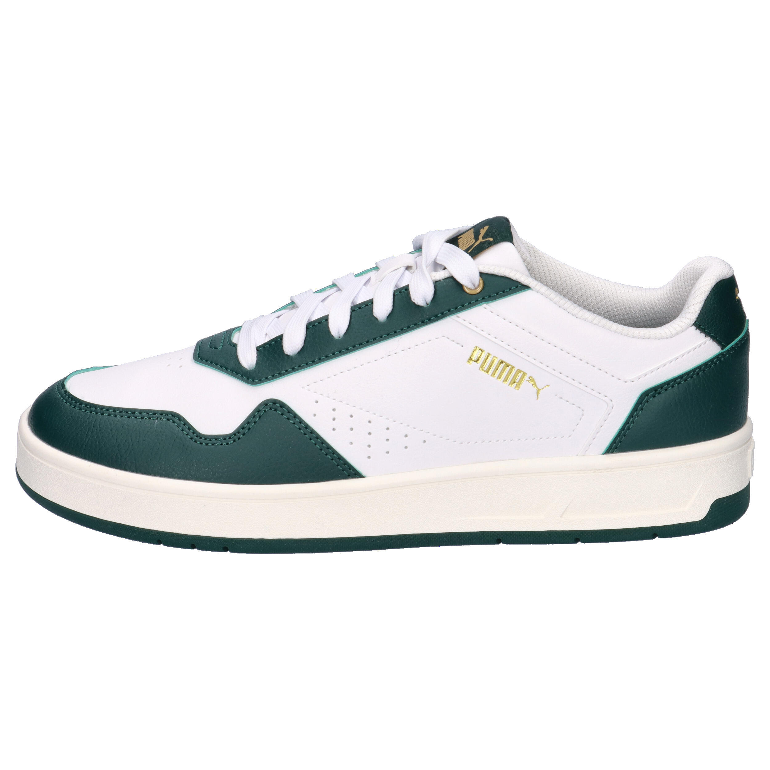 Court Classic Sneakers Erwachsene PUMA White Dark Myrtle Gold Green 10/15