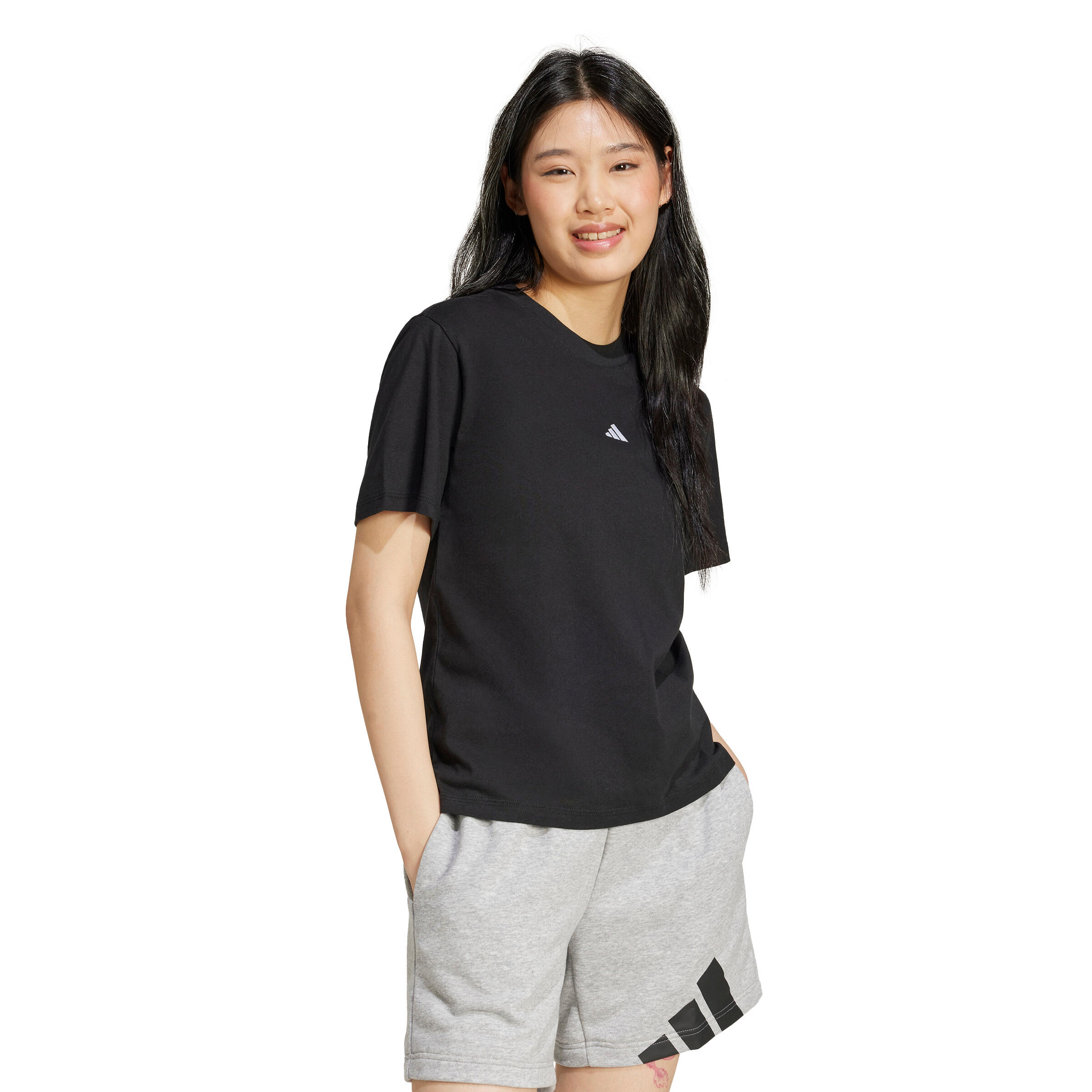 Katoenen dames-T-shirt adidas Essentials Small Logo 3/8