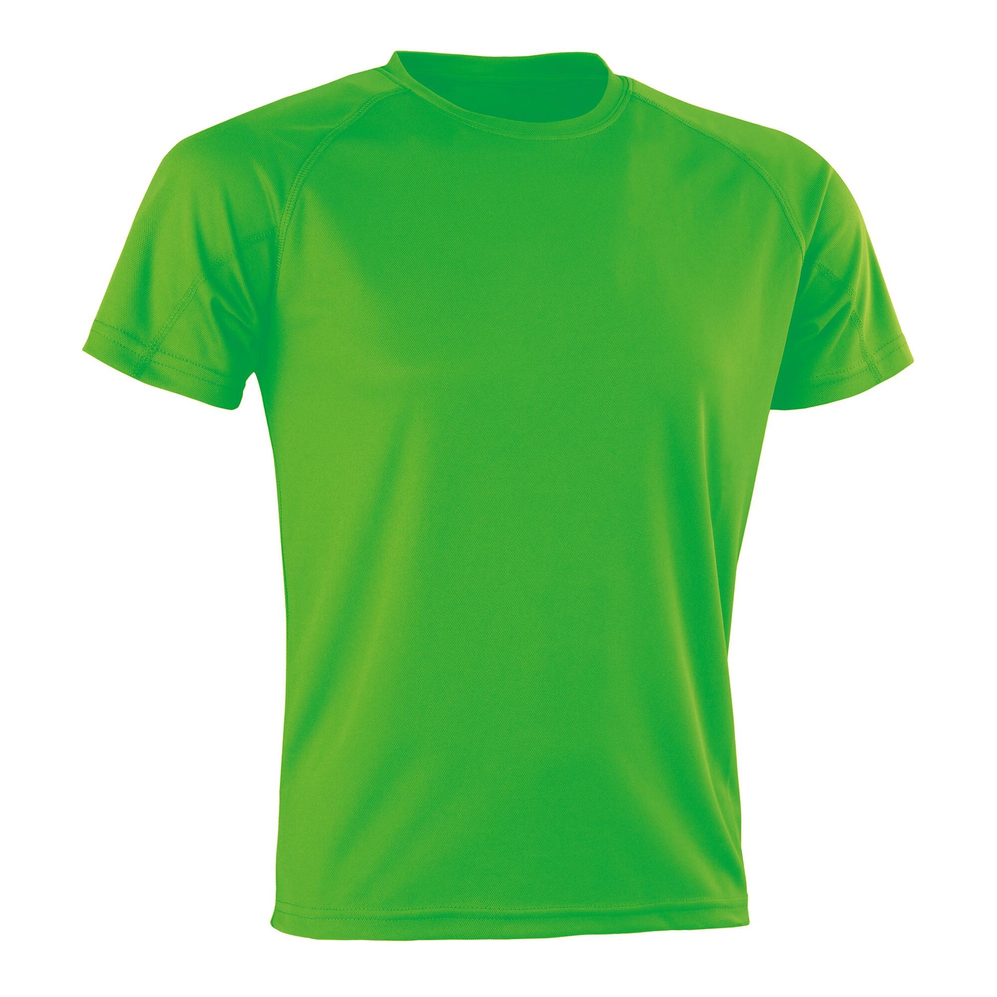 SPIRO Adults Unisex Impact Aircool Tee (Flo Green)