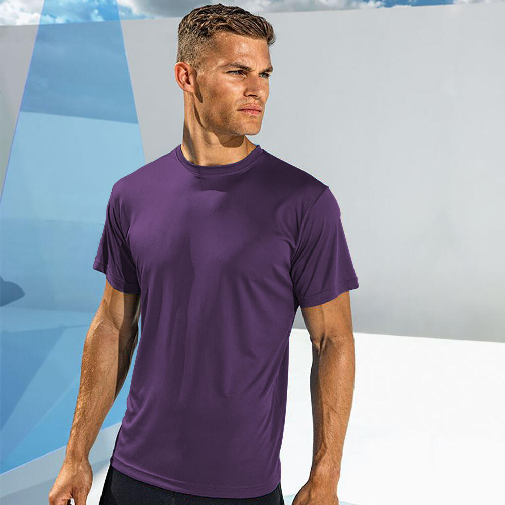 Tri Dri Maglietta Fitness Leggera Manica Corta Uomo TriDri Performance Viola 2/2
