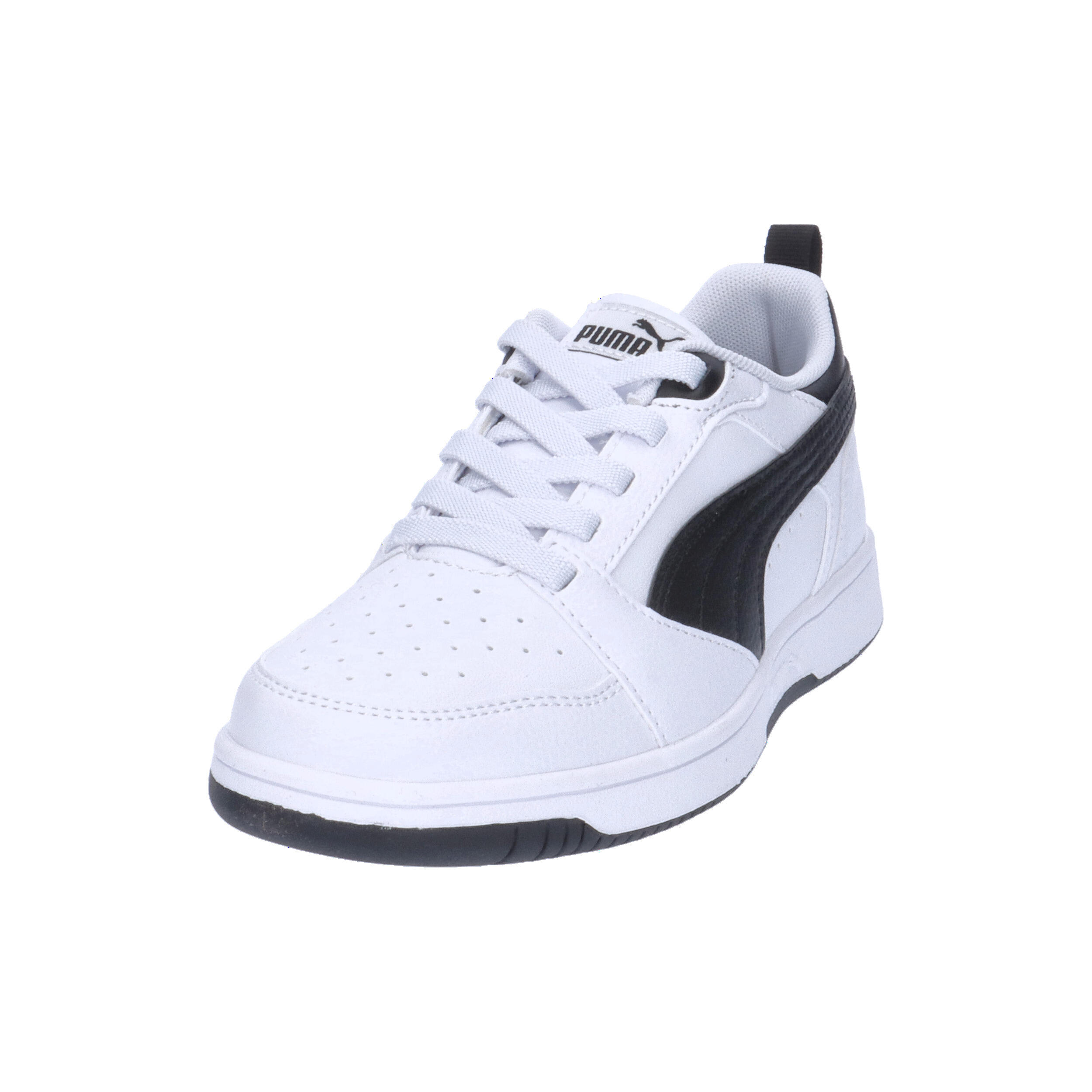 Puma Rebound V6 Lo AC PS Unisex Kinder Sneaker 396742 02 weiß/schwarz 9/15