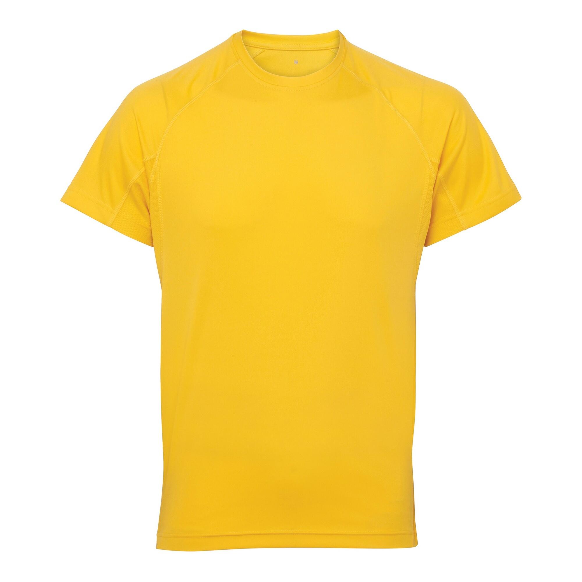 TRIDRI Tri Dri Mens Panelled Short Sleeve TShirt (Sun Yellow)