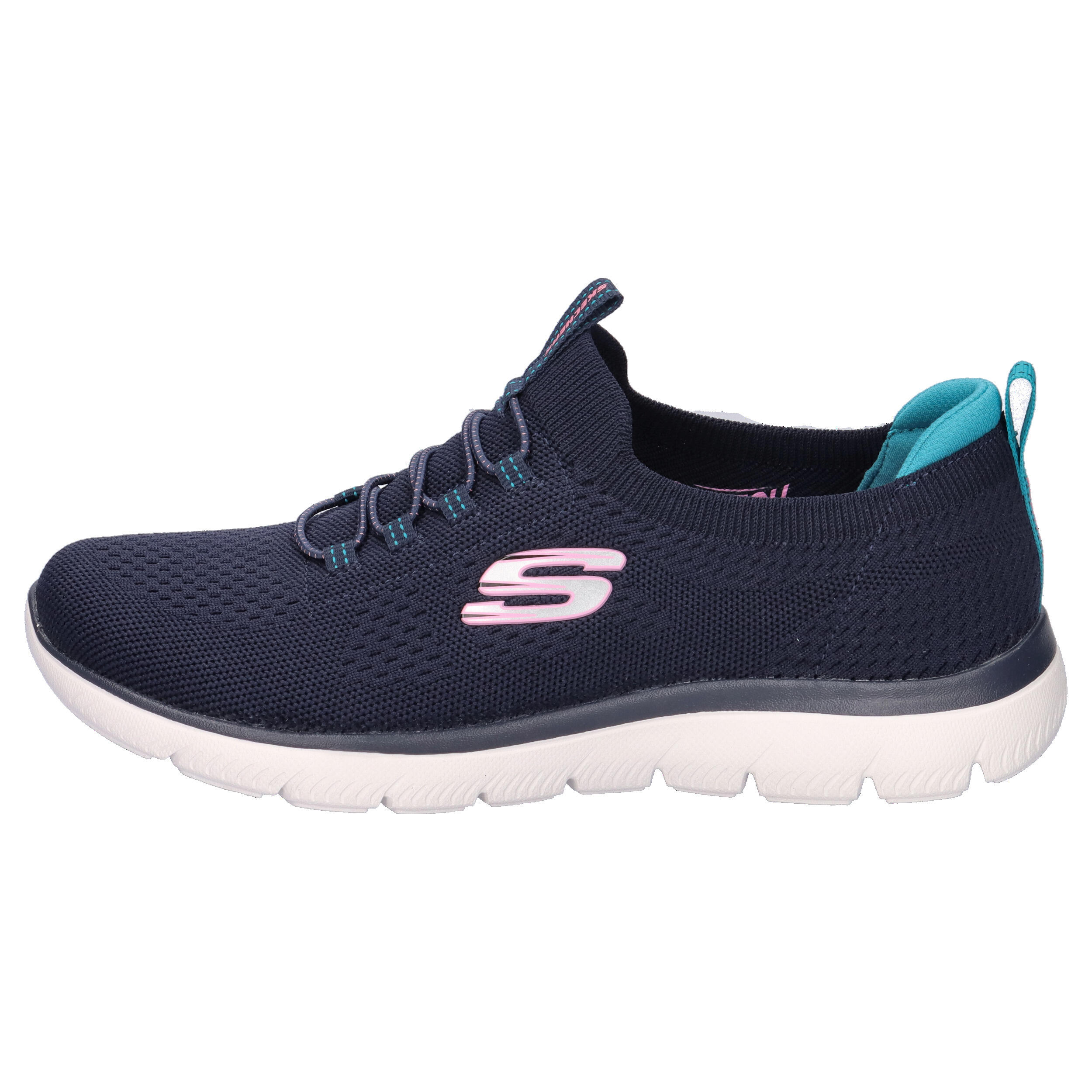 SKECHERS Dames SUMMITS TOP PLAYER Opschuiven Marineblauw / Turkoois /Pink 10/15