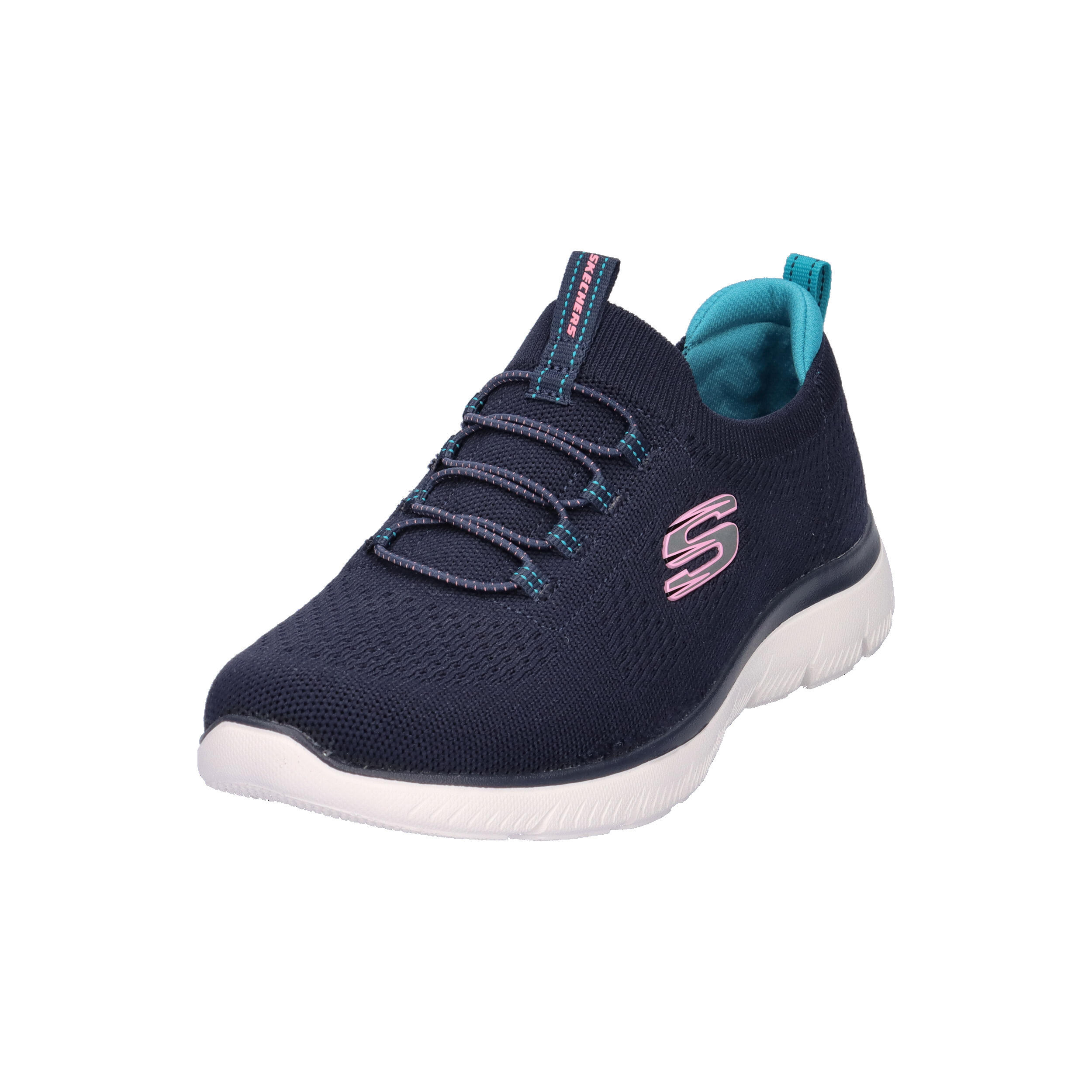 SKECHERS Dames SUMMITS TOP PLAYER Opschuiven Marineblauw / Turkoois /Pink 9/15