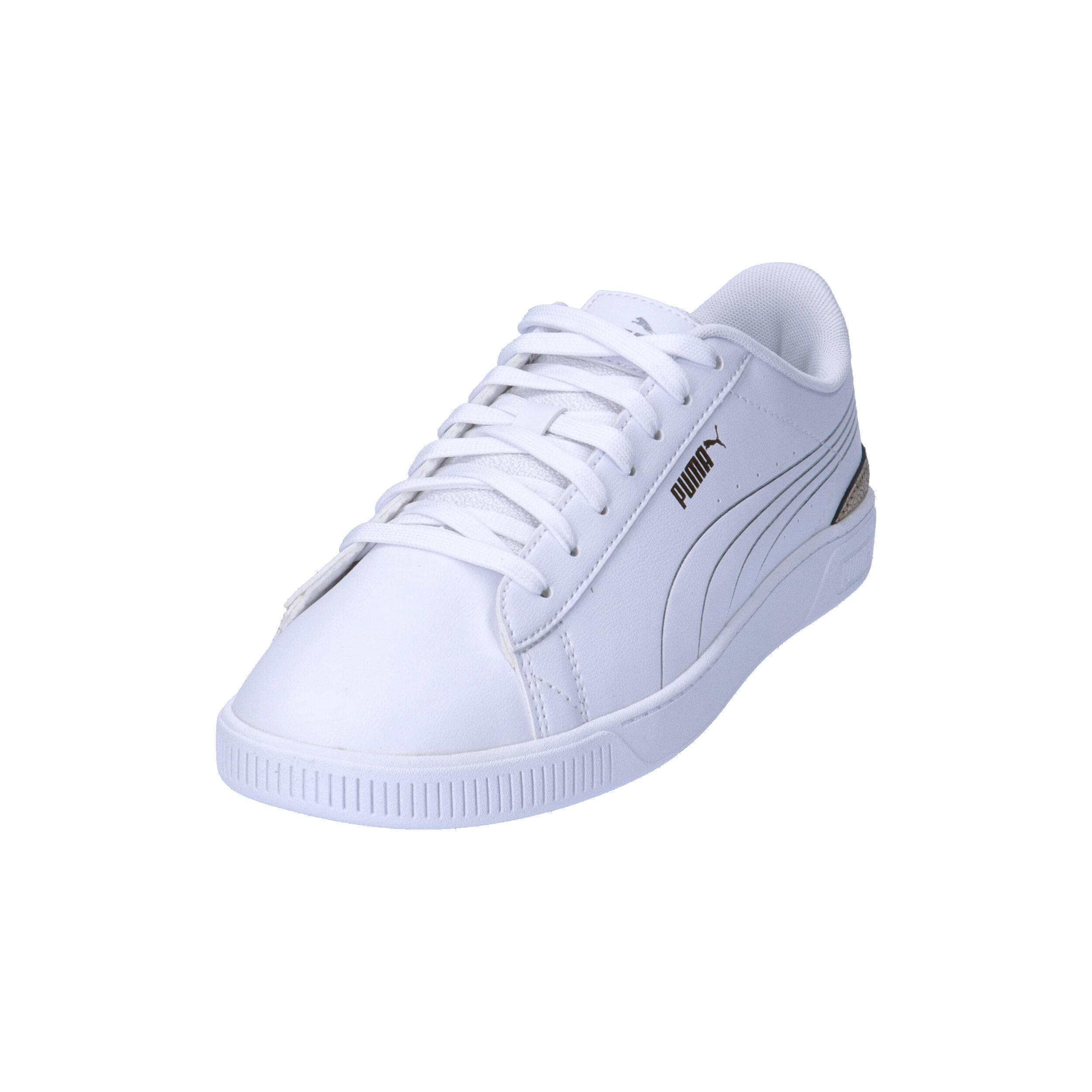 Vikky v3 Metallisch glänzende Sneakers Damen PUMA White Gold Silver Metallic 9/15