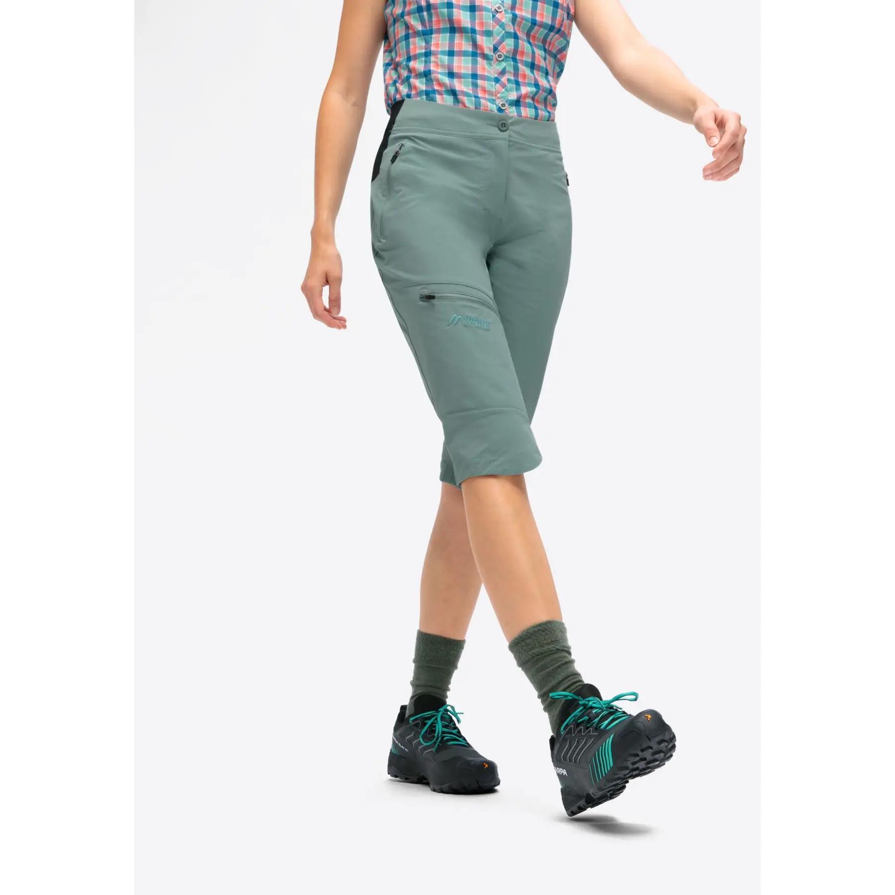 Damskie spodnie trekkingowe slim Maier Sports Capri Vario 2/6