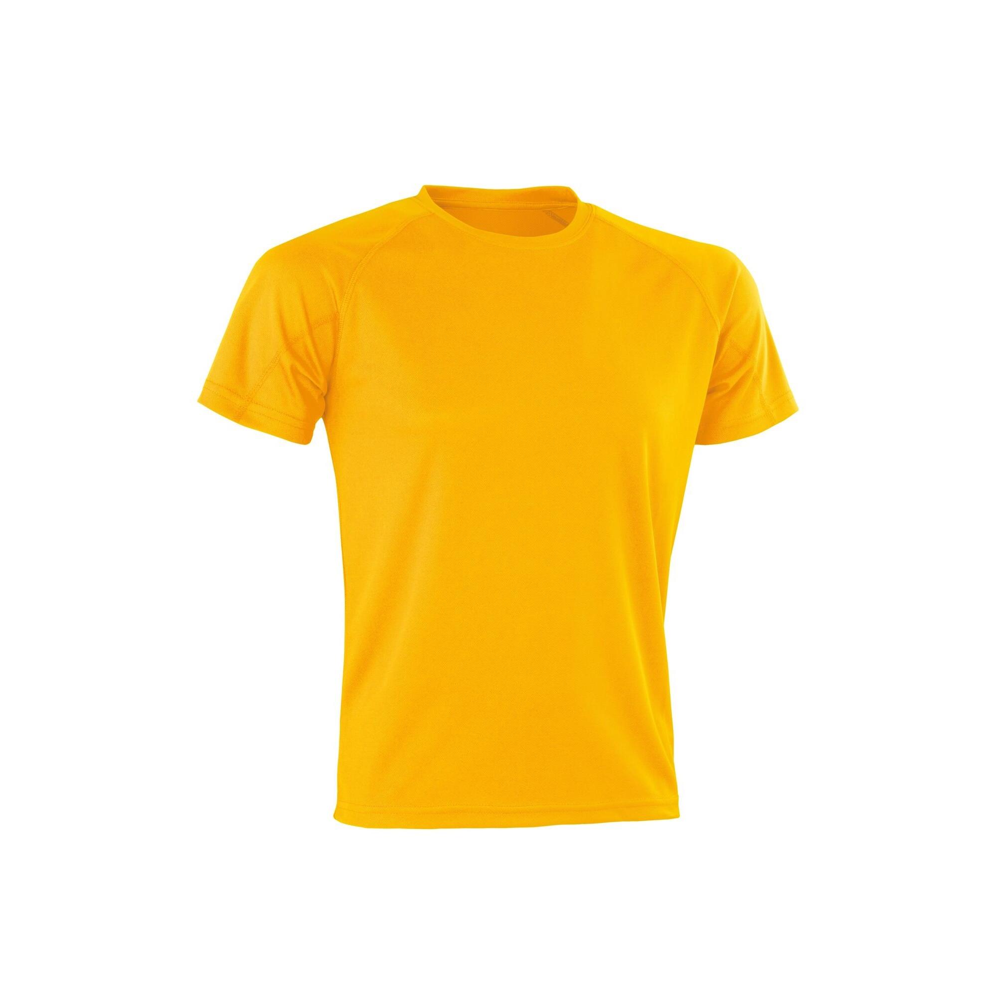 SPIRO Adults Unisex Impact Aircool Tee (Gold)