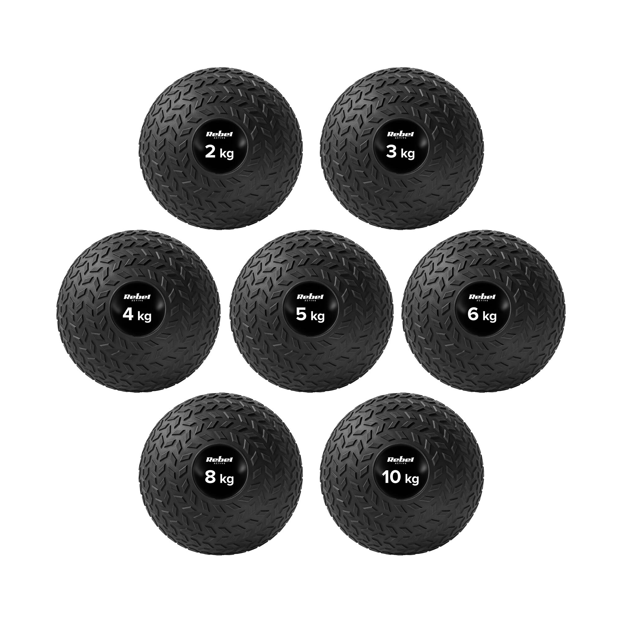 Piłka lekarska mała do ćwiczeń rehabilitacji slam ball 23cm 6kg Rebel 5/7