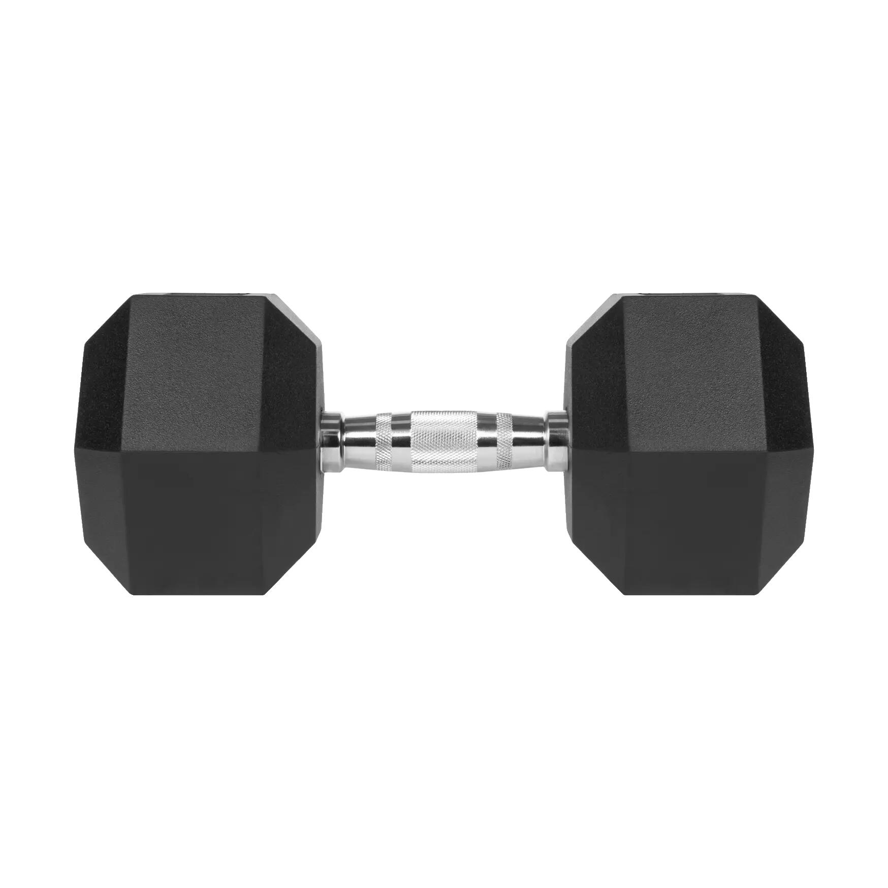 Gummierte Gusseisenhantel HEX 22,5kg Rebel hexagonal 2/2